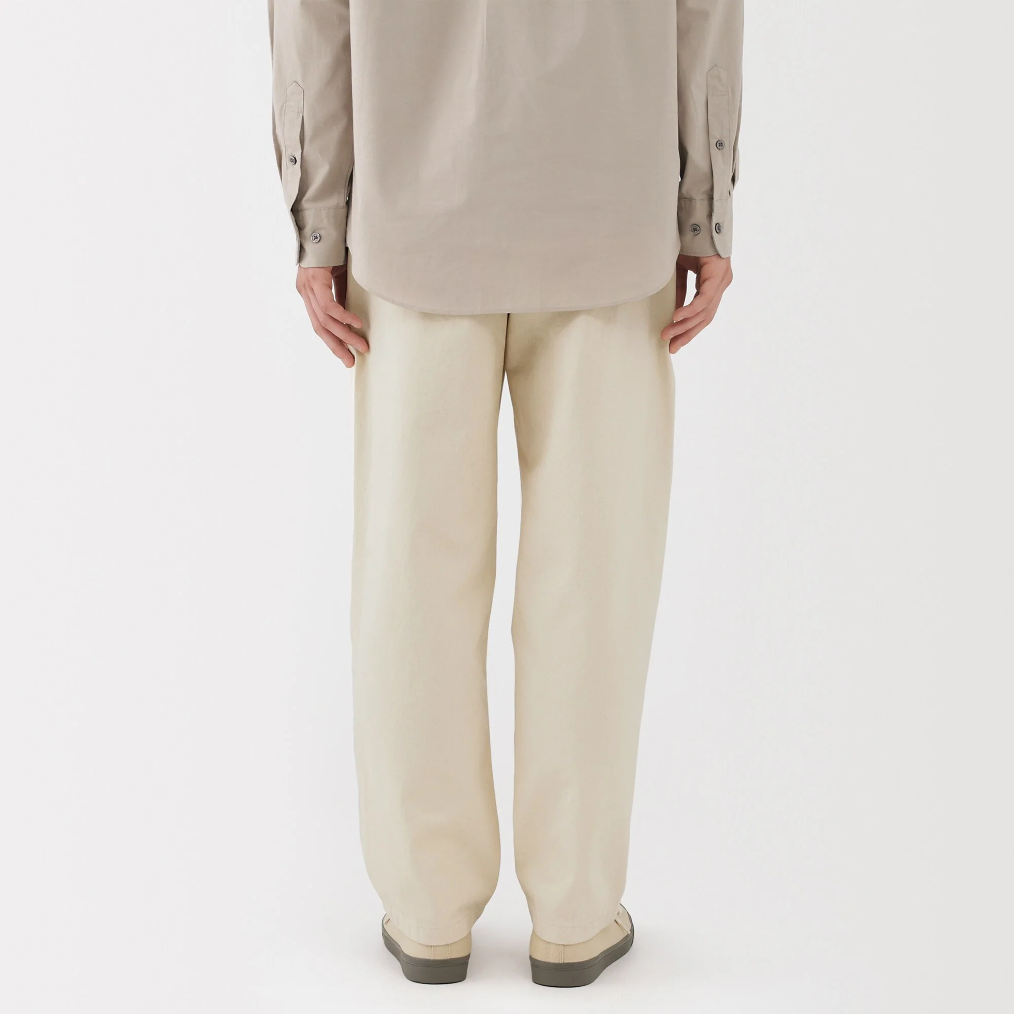 Men's Washed Denim Easy Pants - Natural - Image 6
