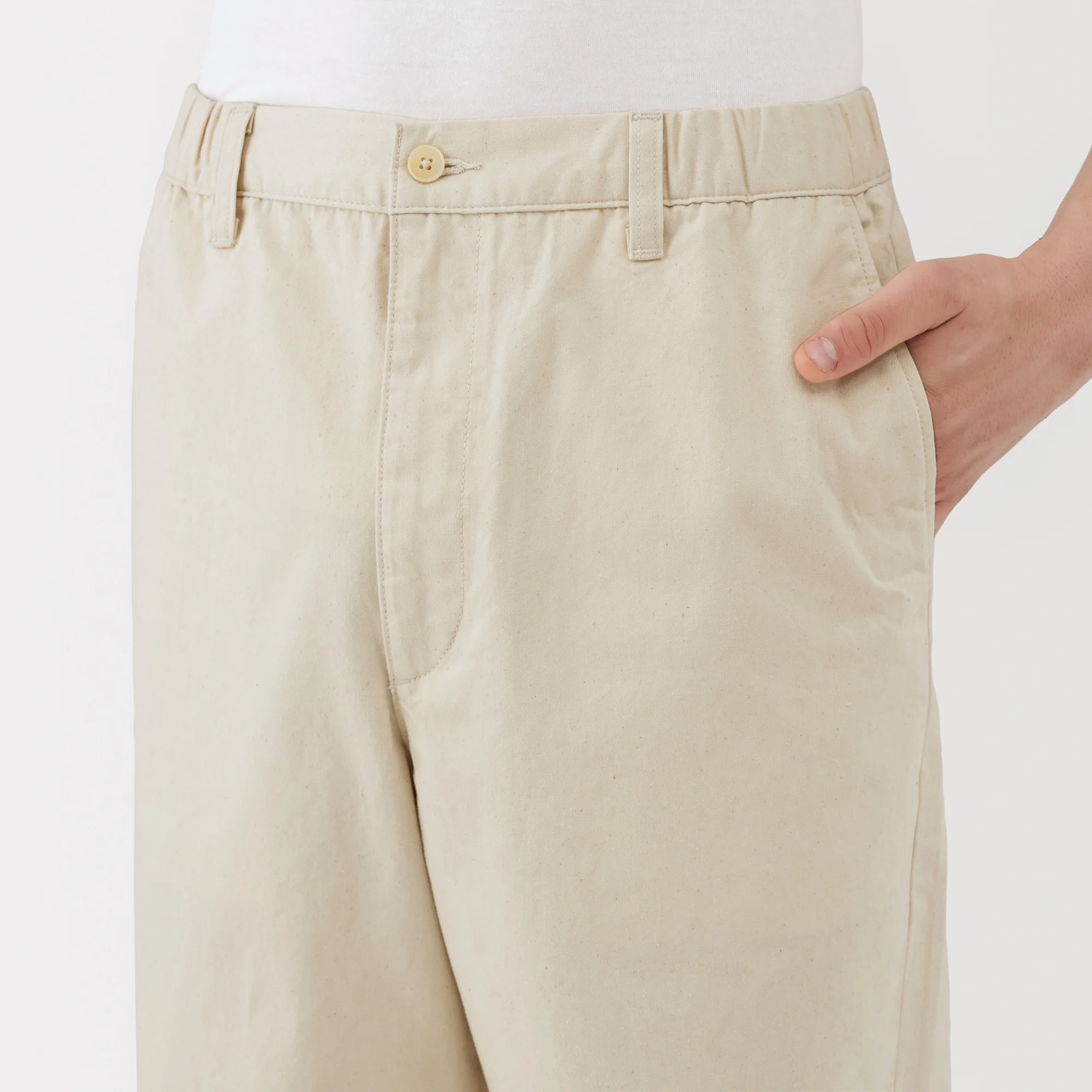 Men's Washed Denim Easy Pants - Natural - Image 7