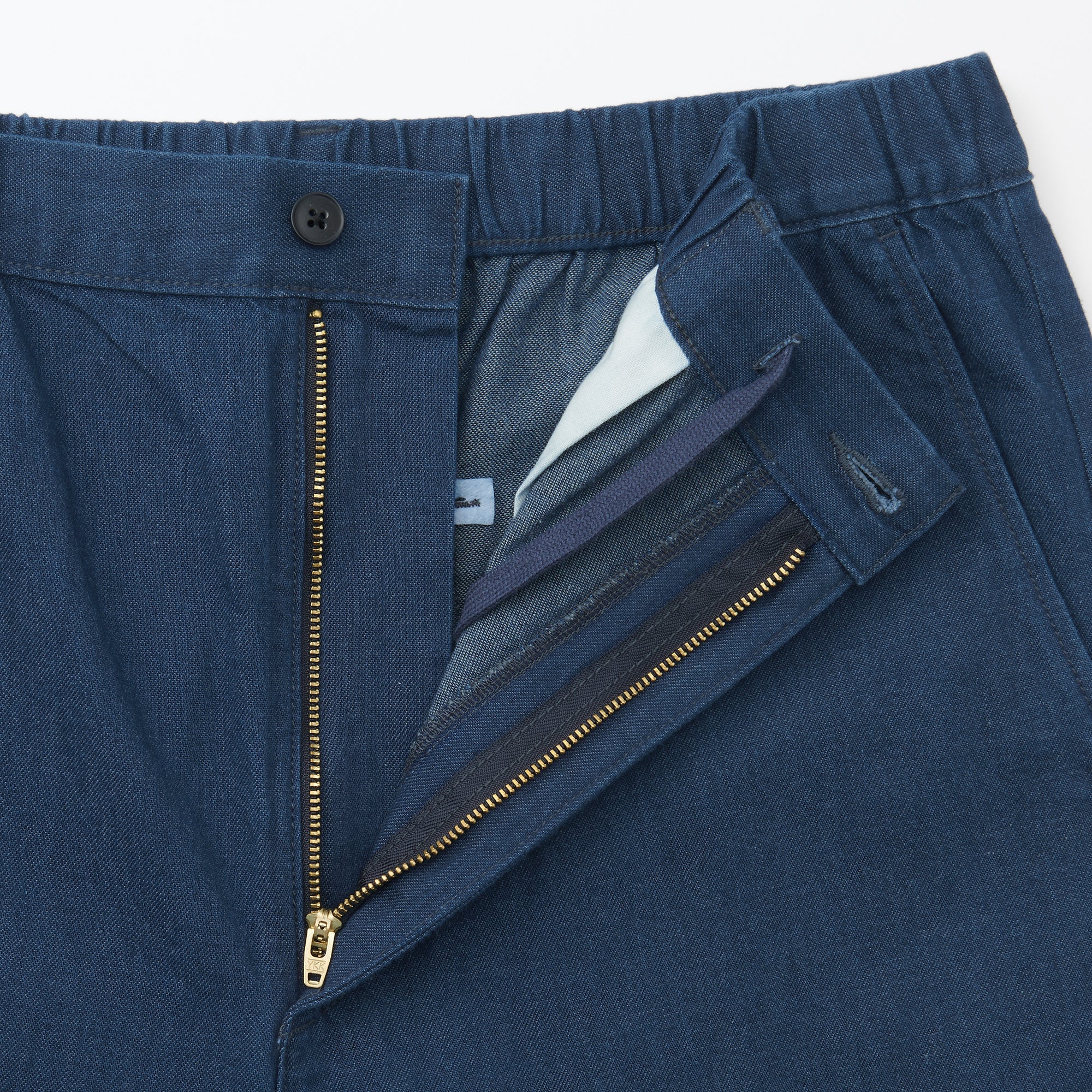 Men's Washed Denim Easy Pants - Navy - Image 9