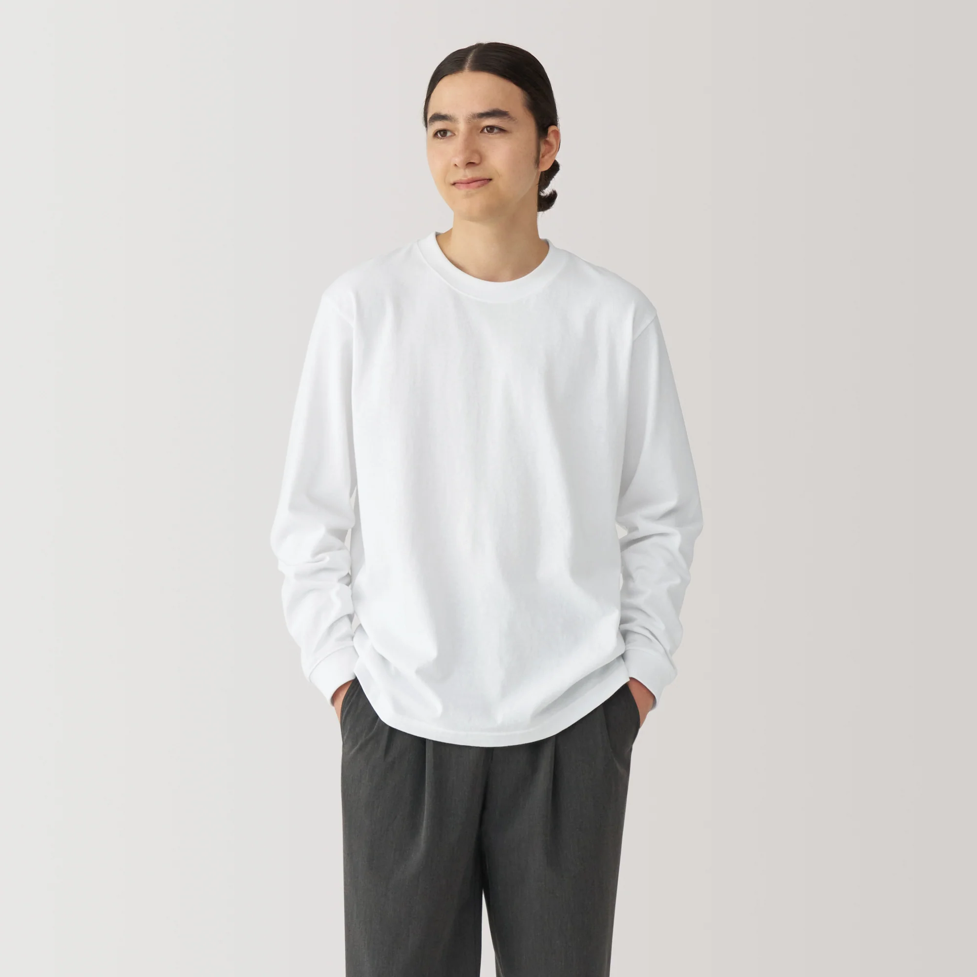 Men's Washed Heavy Weight Crew Neck Long Sleeve T-Shirt - Image 10