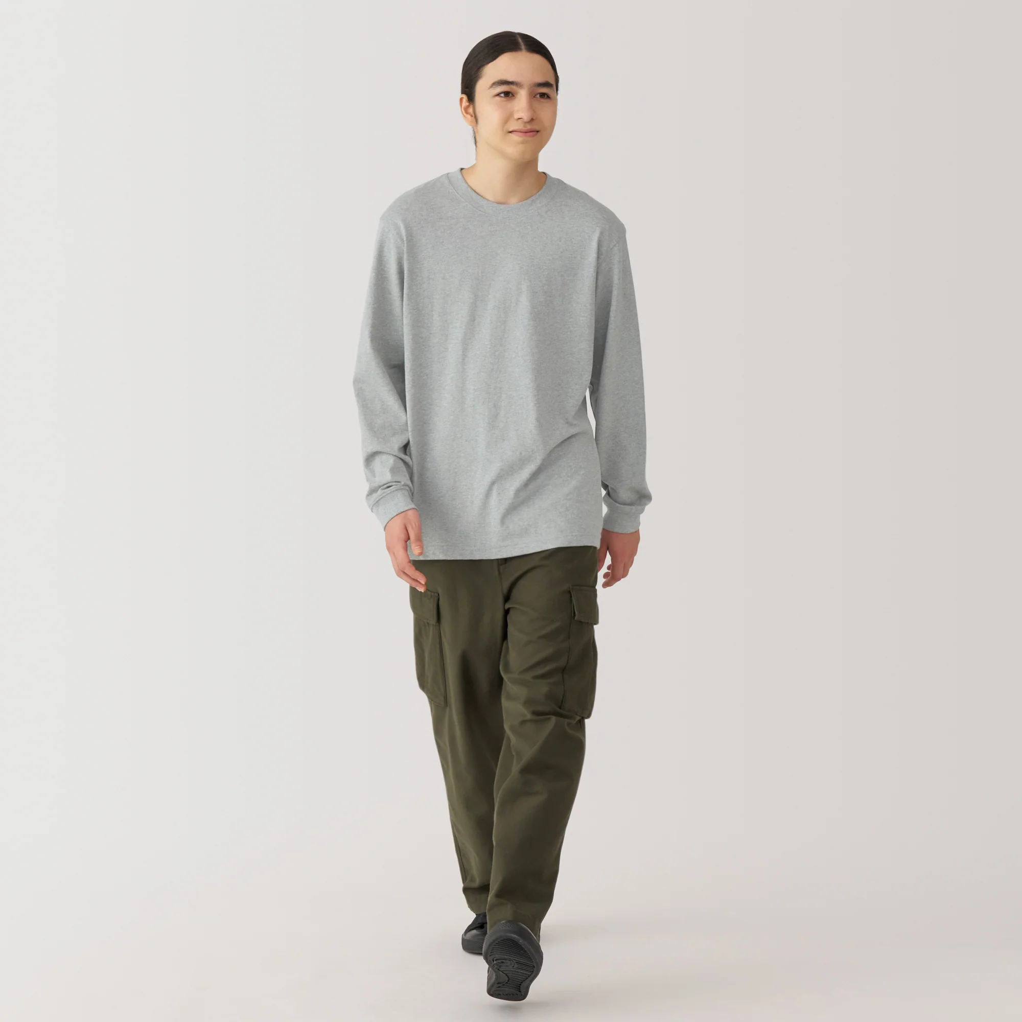 Men's Washed Heavy Weight Crew Neck Long Sleeve T-Shirt - Image 18