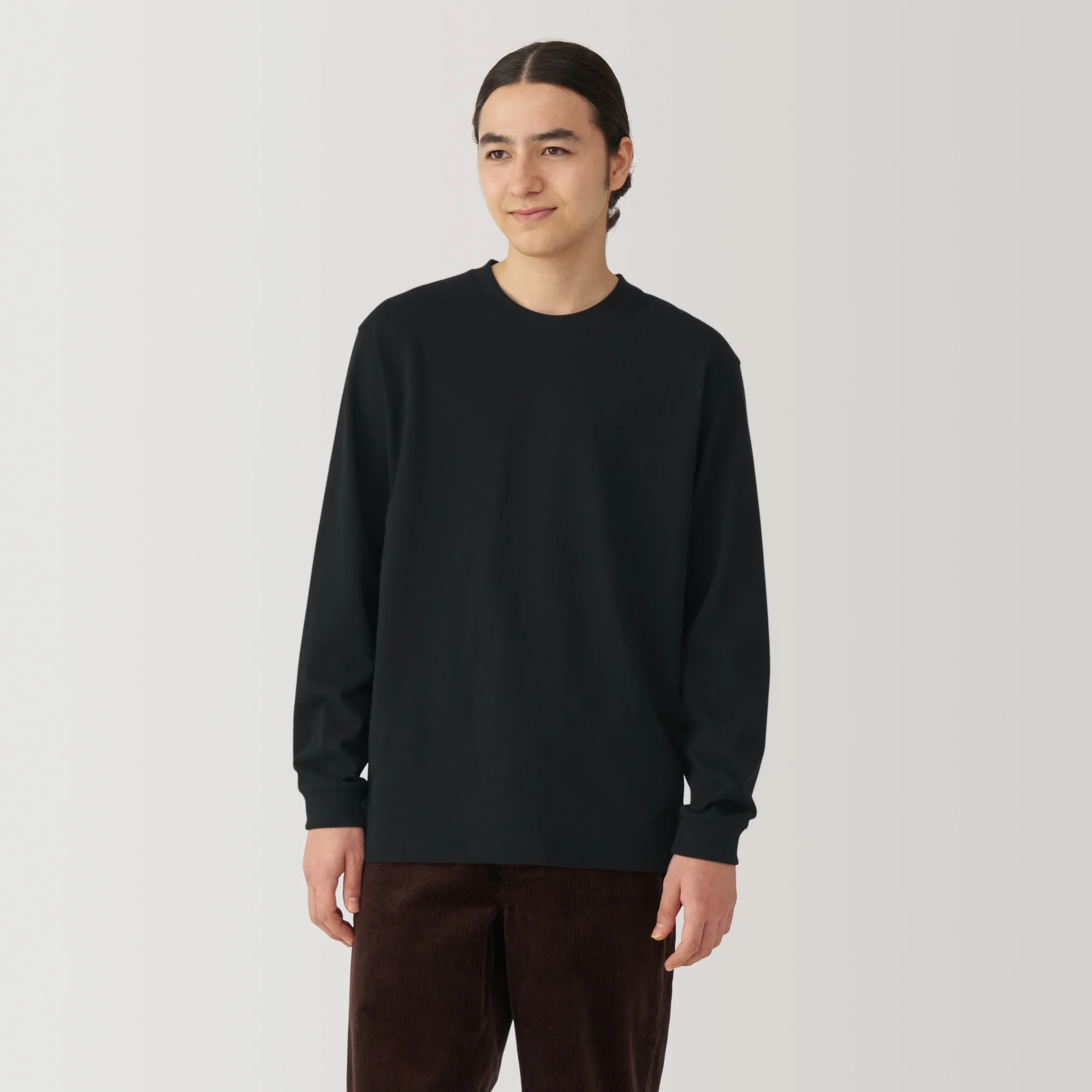 Men's Washed Heavy Weight Crew Neck Long Sleeve T-Shirt - Image 24