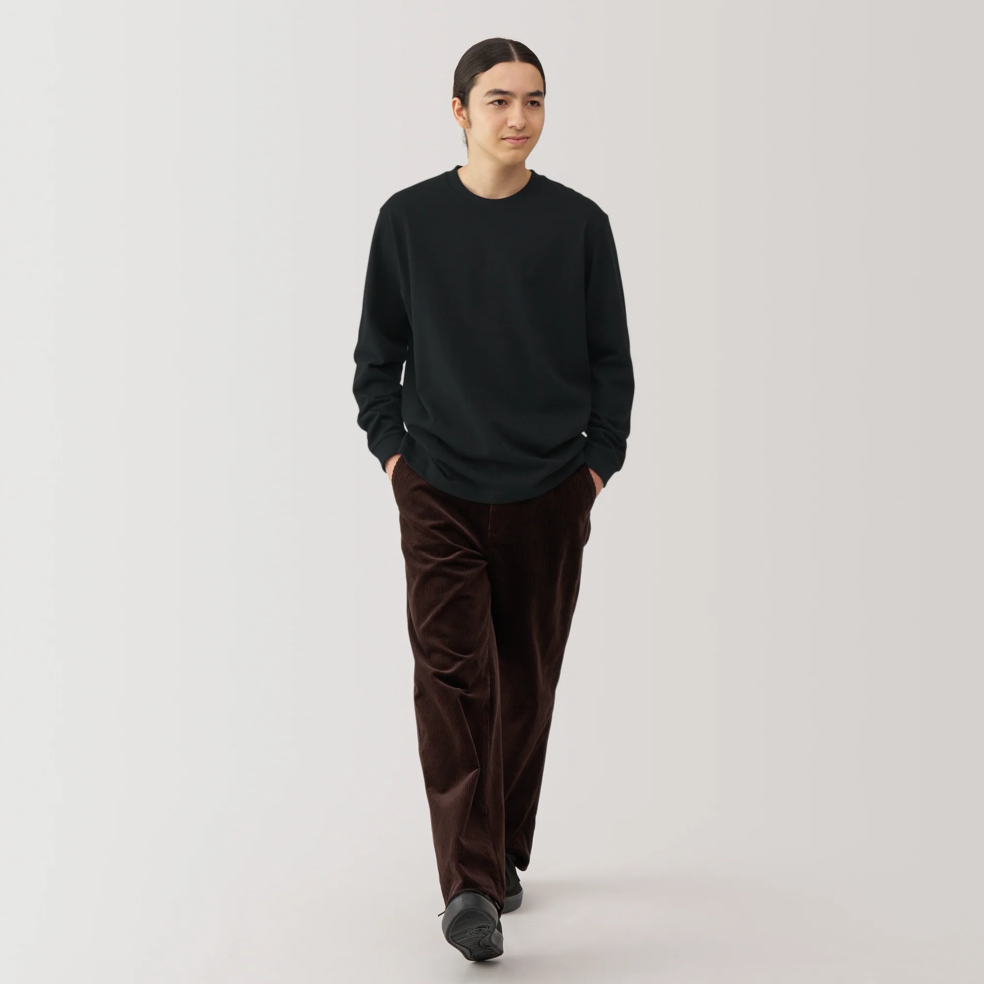 Men's Washed Heavy Weight Crew Neck Long Sleeve T-Shirt - Image 25