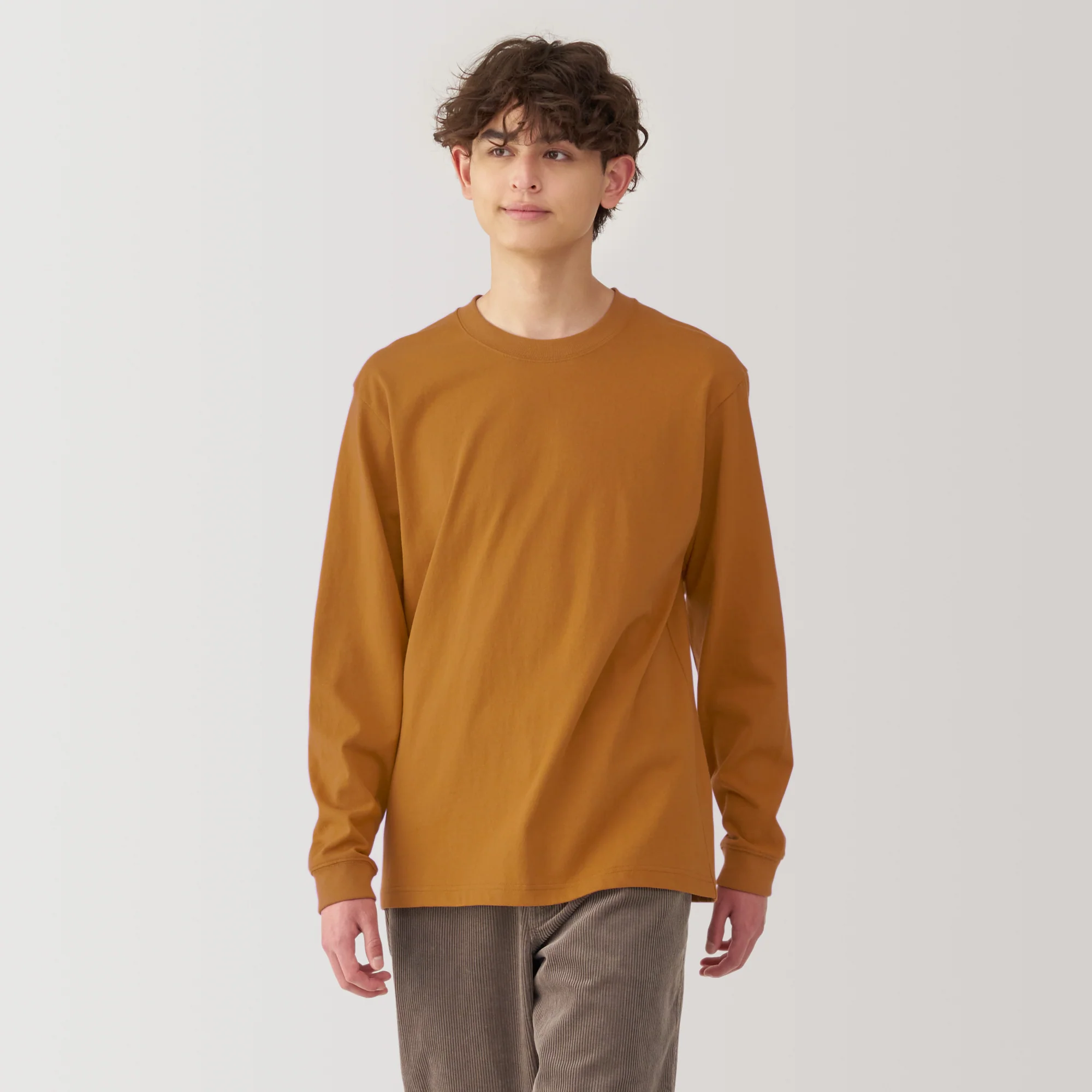 Men's Washed Heavy Weight Crew Neck Long Sleeve T-Shirt - Image 31