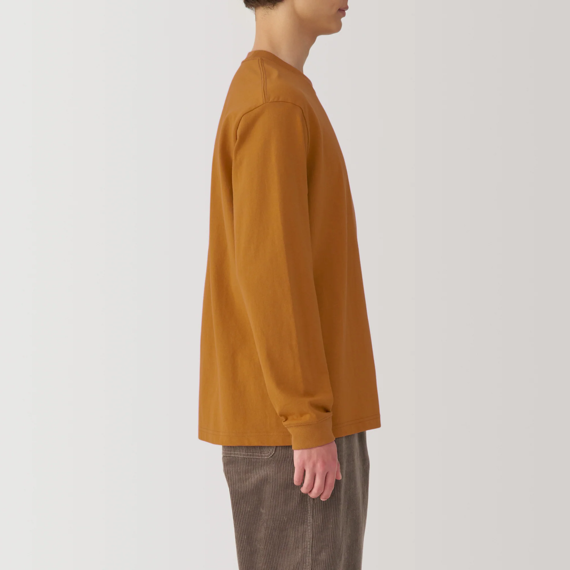 Men's Washed Heavy Weight Crew Neck Long Sleeve T-Shirt - Image 33