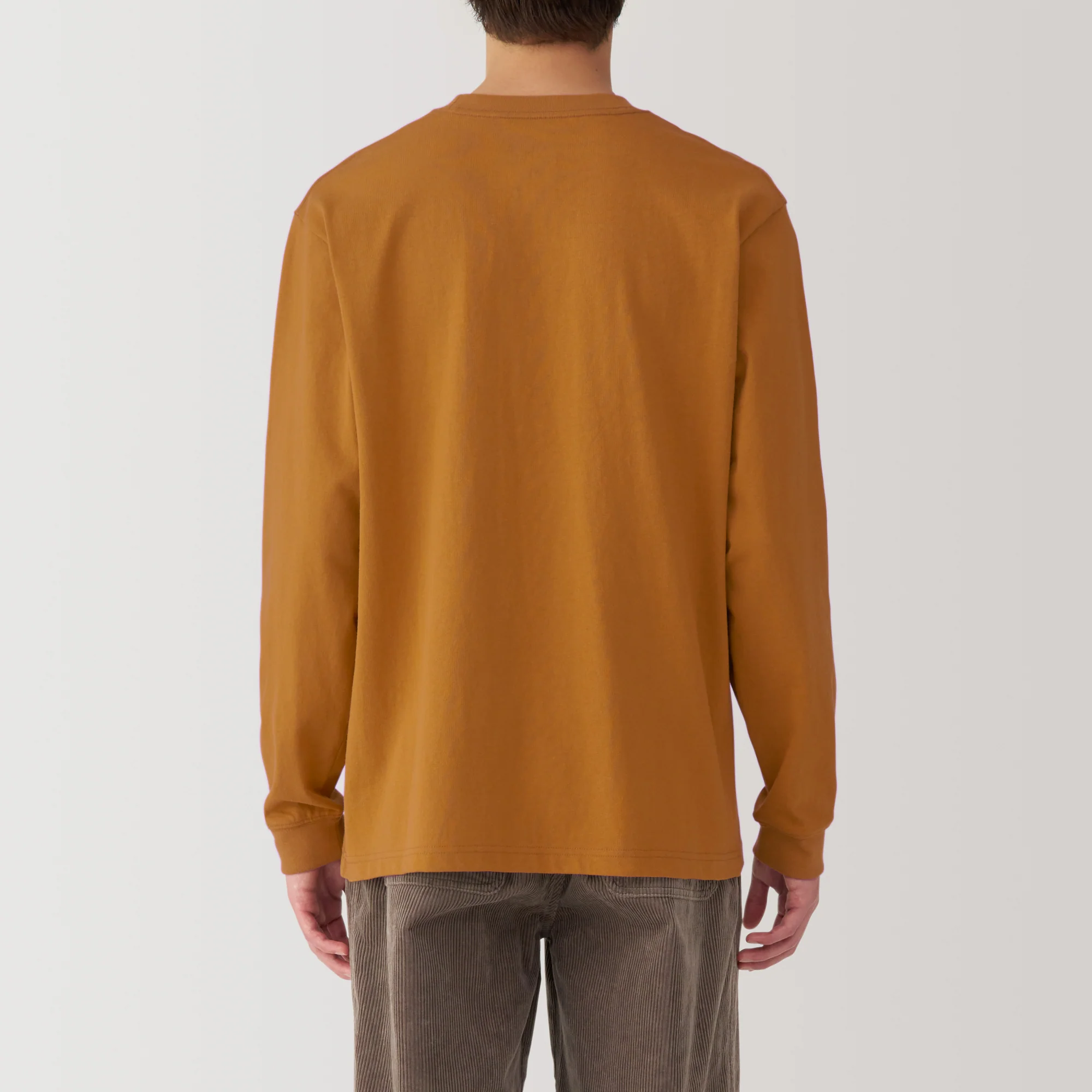Men's Washed Heavy Weight Crew Neck Long Sleeve T-Shirt - Image 34