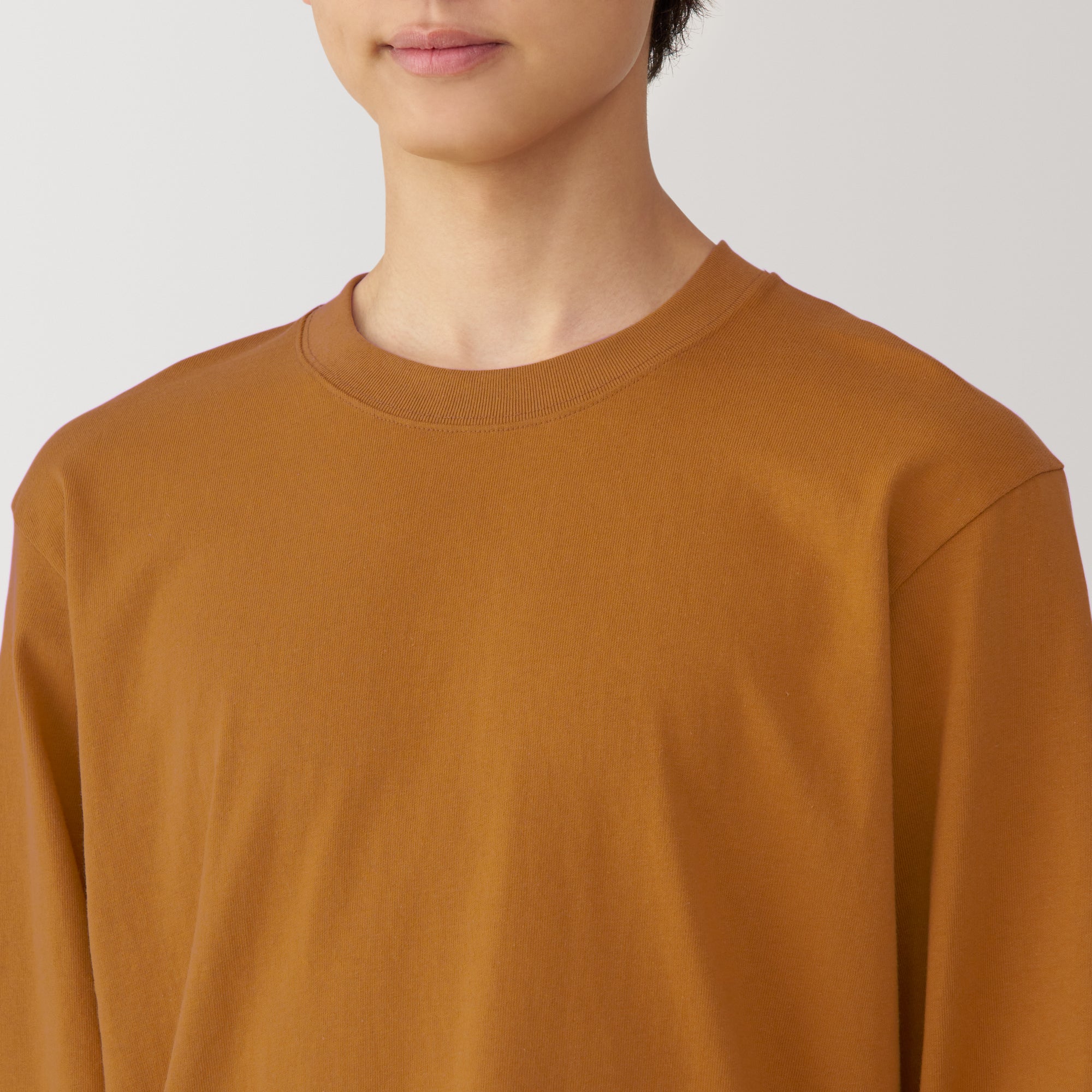 Men's Washed Heavy Weight Crew Neck Long Sleeve T-Shirt - Image 35
