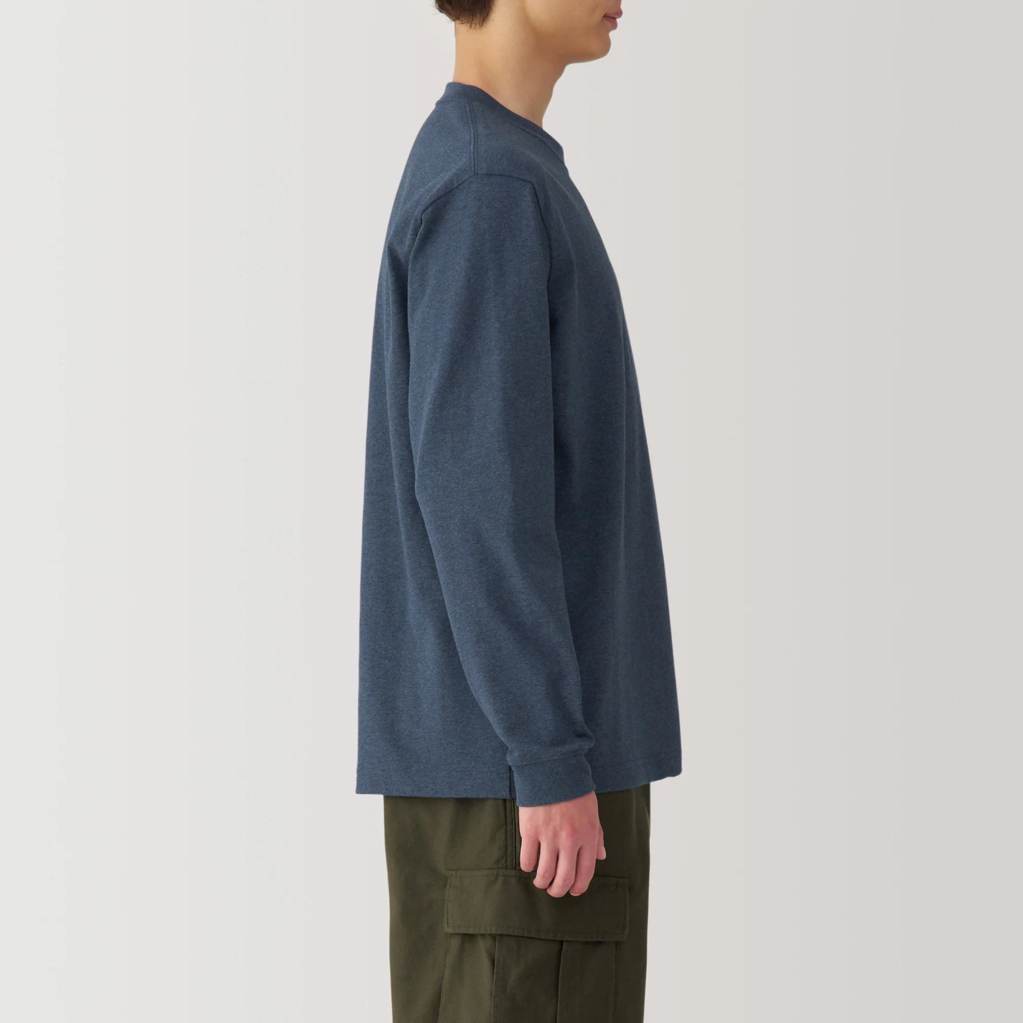 Men's Washed Heavy Weight Crew Neck Long Sleeve T-Shirt - Image 40