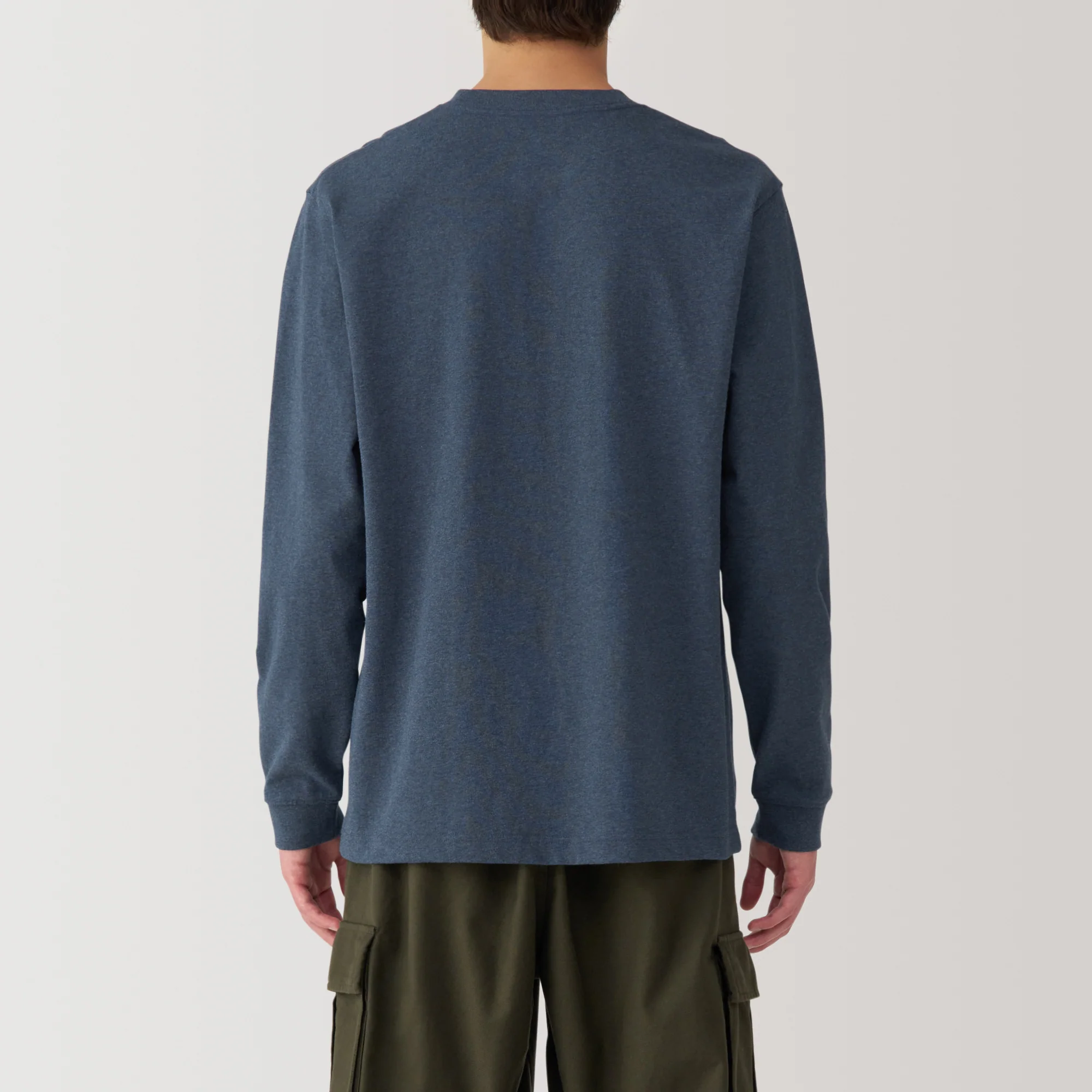 Men's Washed Heavy Weight Crew Neck Long Sleeve T-Shirt - Image 41