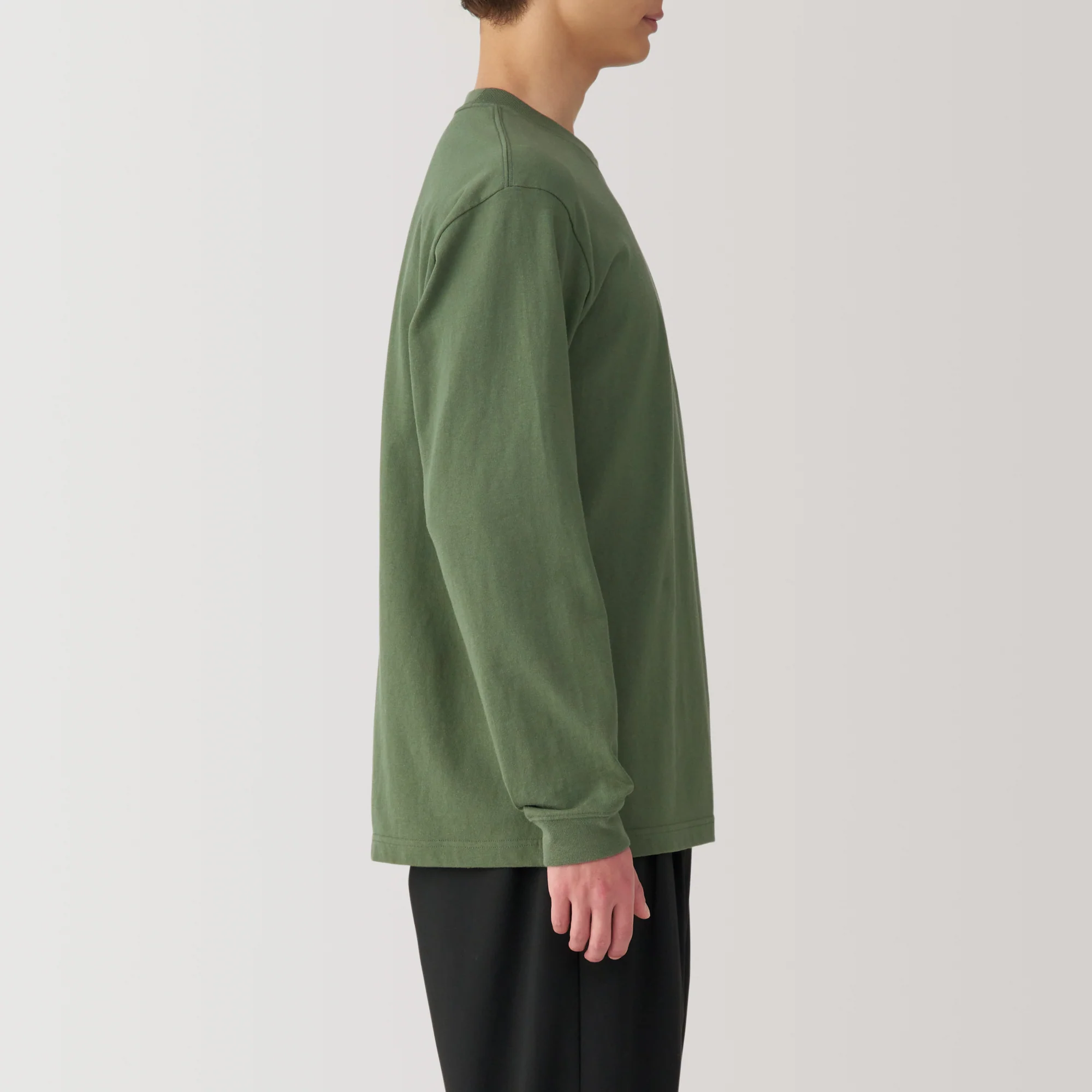 Men's Washed Heavy Weight Crew Neck Long Sleeve T-Shirt - Image 5
