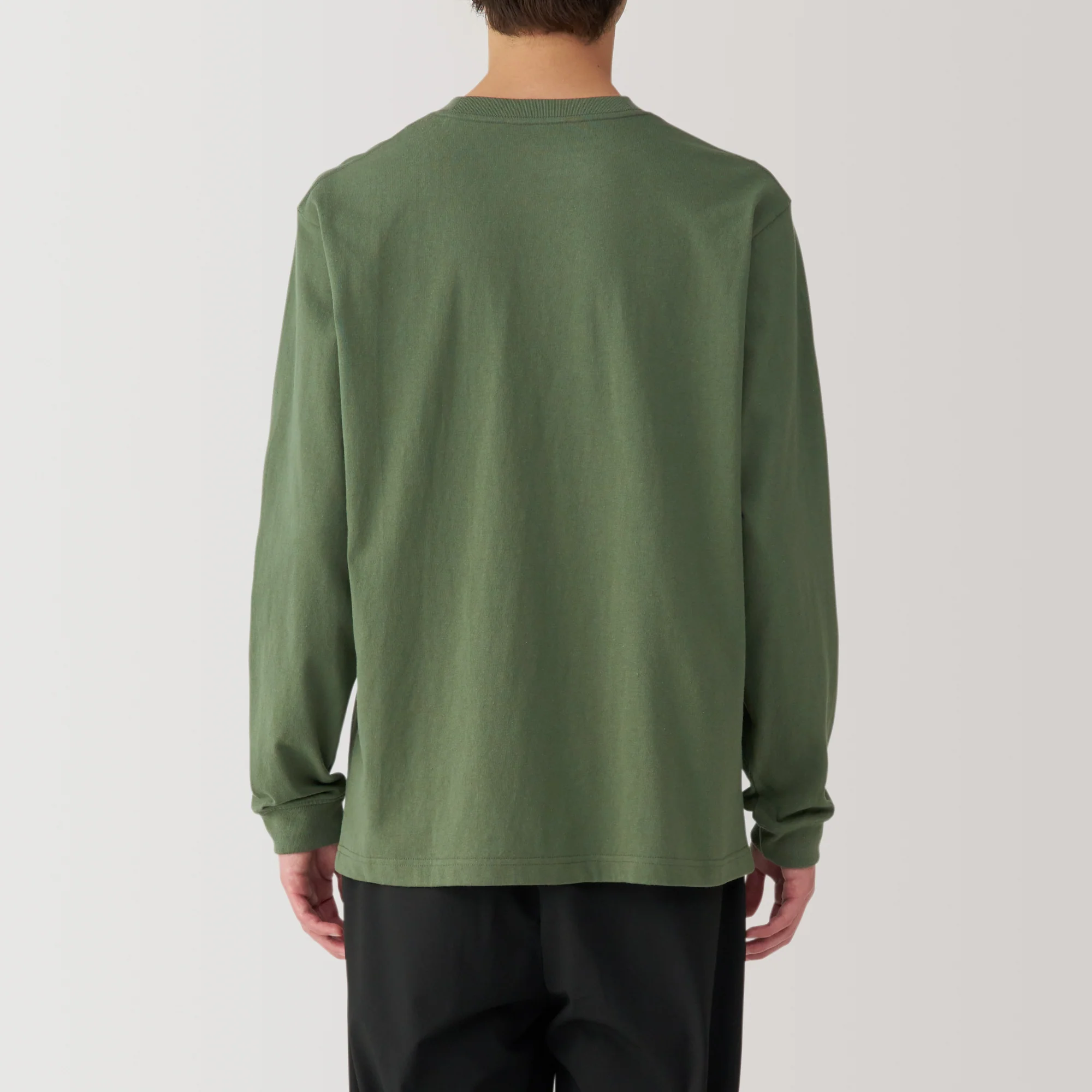 Men's Washed Heavy Weight Crew Neck Long Sleeve T-Shirt - Image 6