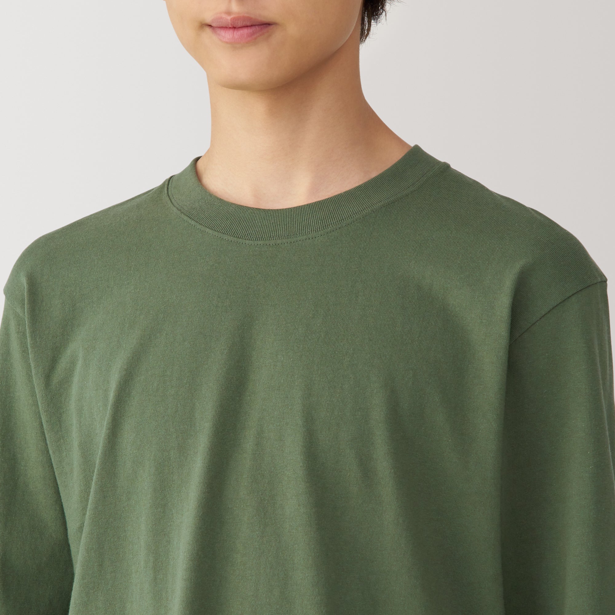 Men's Washed Heavy Weight Crew Neck Long Sleeve T-Shirt - Image 7
