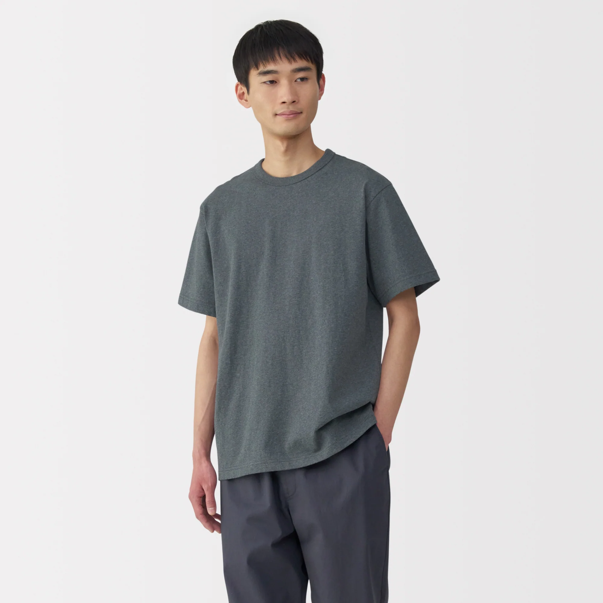 Men's Washed Heavy Weight Crew Neck Short Sleeve T-Shirt - Image 37