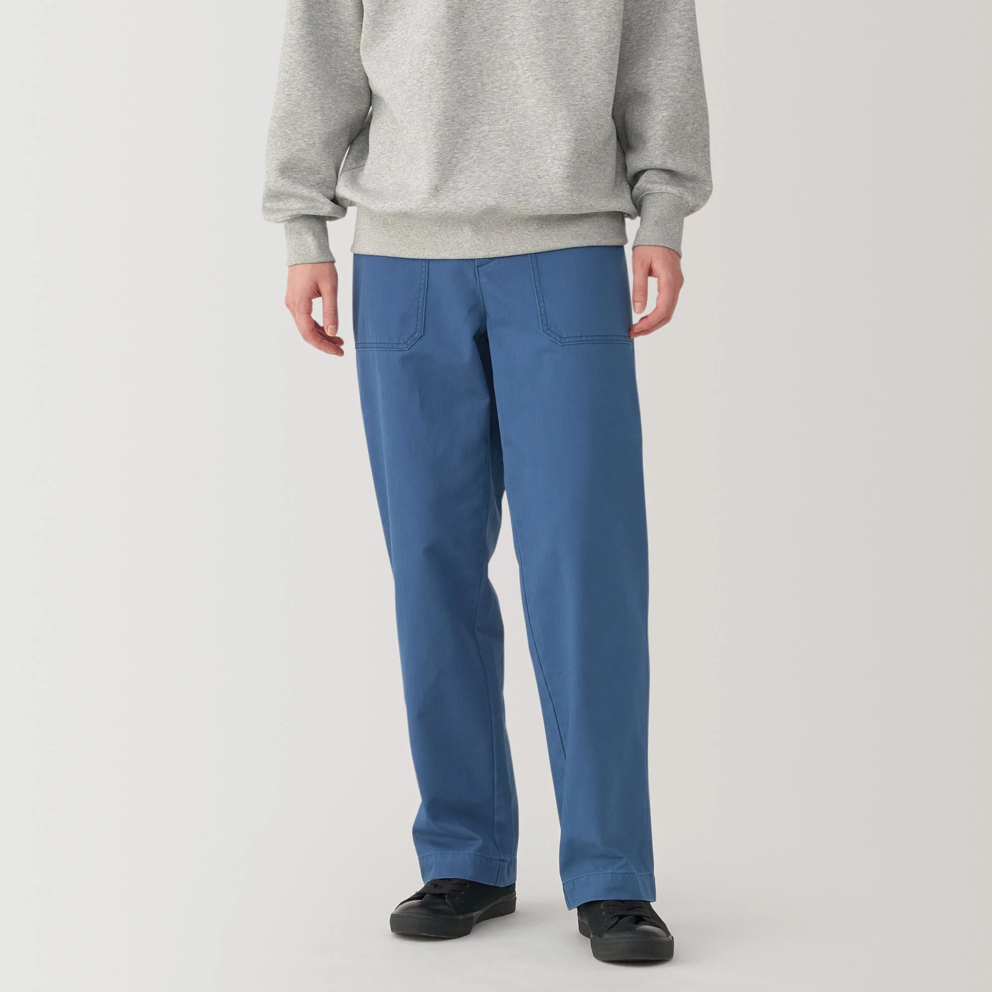 Men's Washed Herringbone Baker Trousers - Image 12