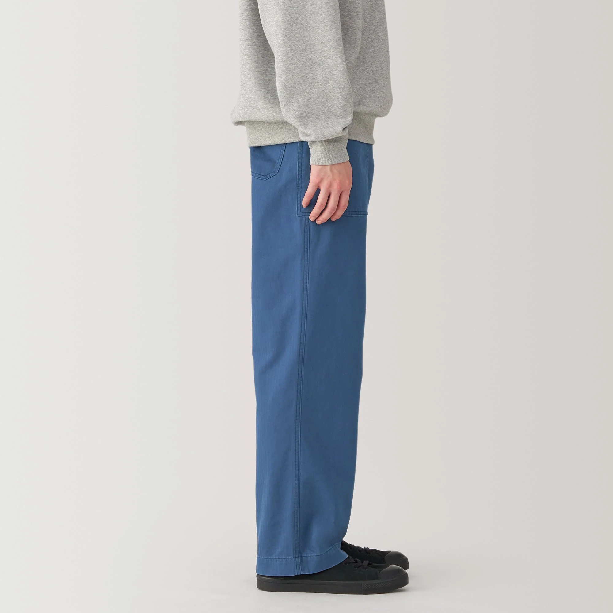 Men's Washed Herringbone Baker Trousers - Image 14