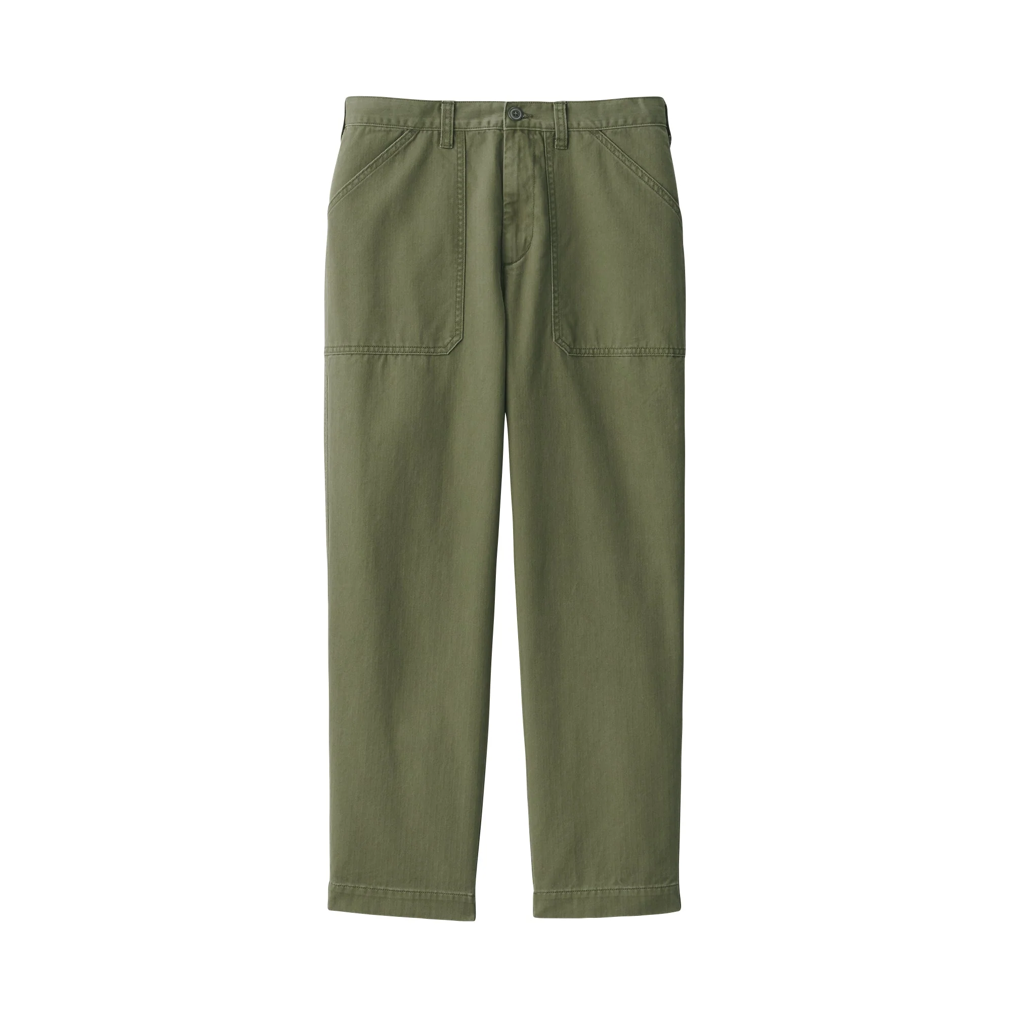 Men's Washed Herringbone Baker Trousers - Image 2