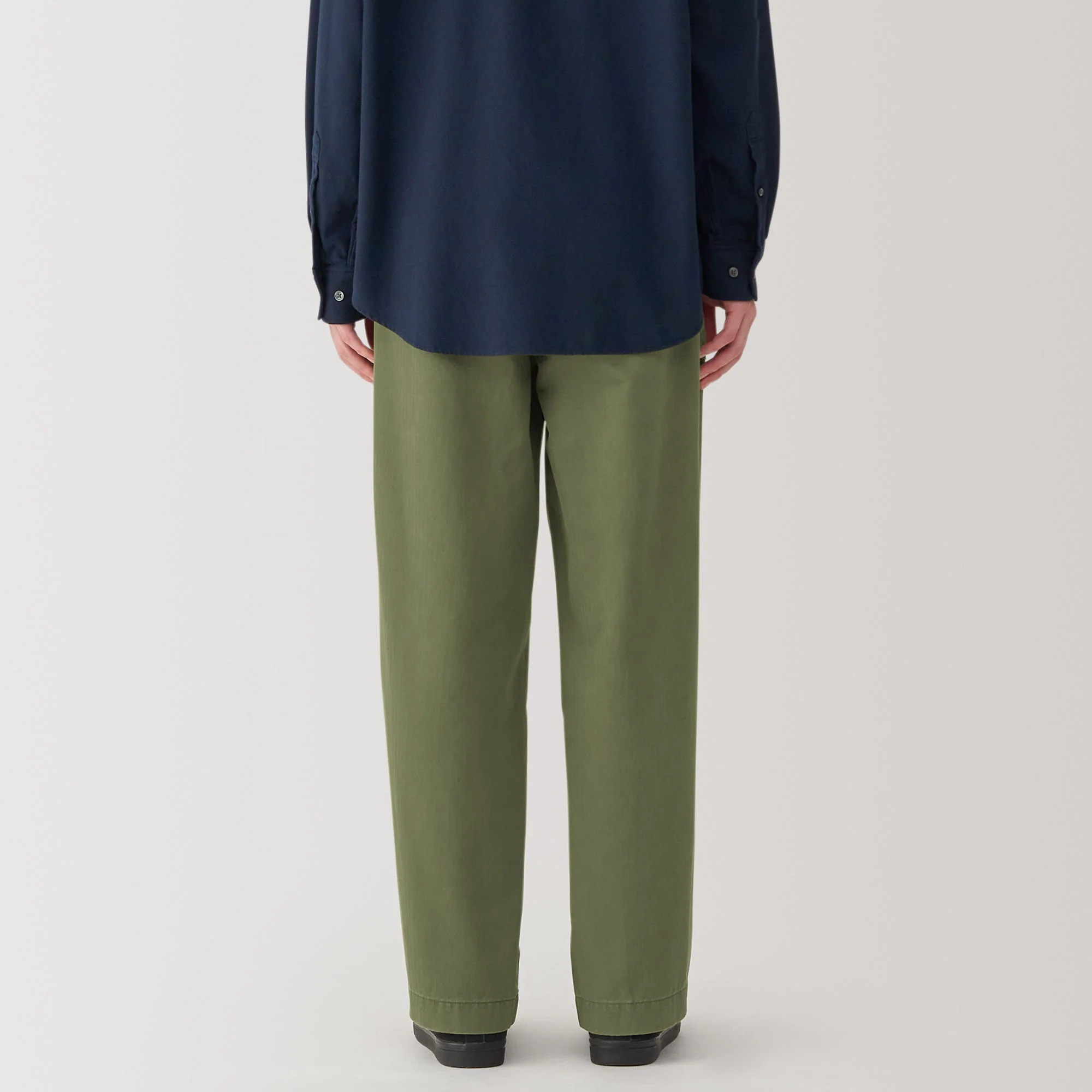 Men's Washed Herringbone Baker Trousers - Image 6