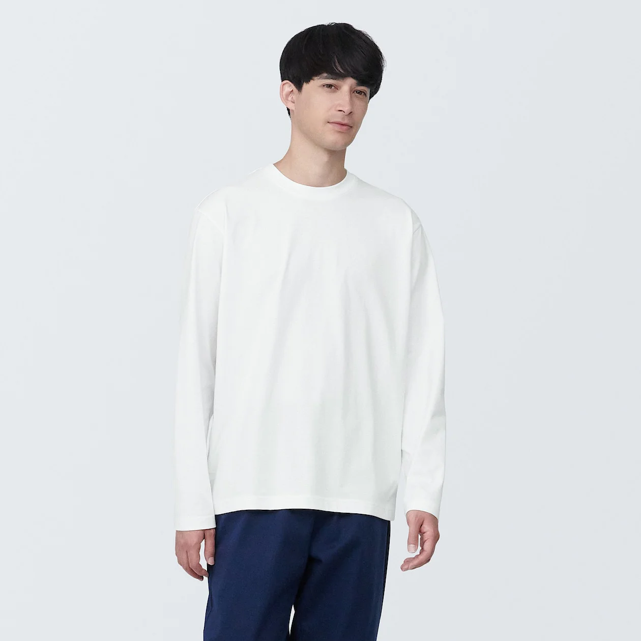 Men's Washed Jersey Crew Neck Long Sleeve T-Shirt - Image 10