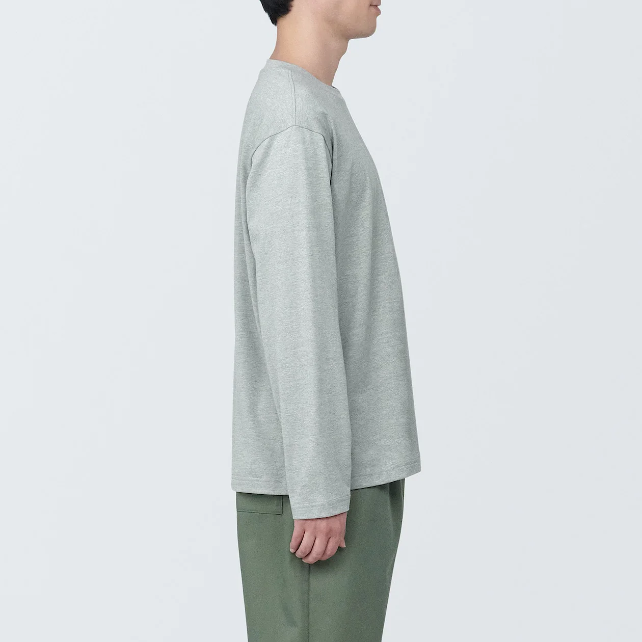 Men's Washed Jersey Crew Neck Long Sleeve T-Shirt - Image 19