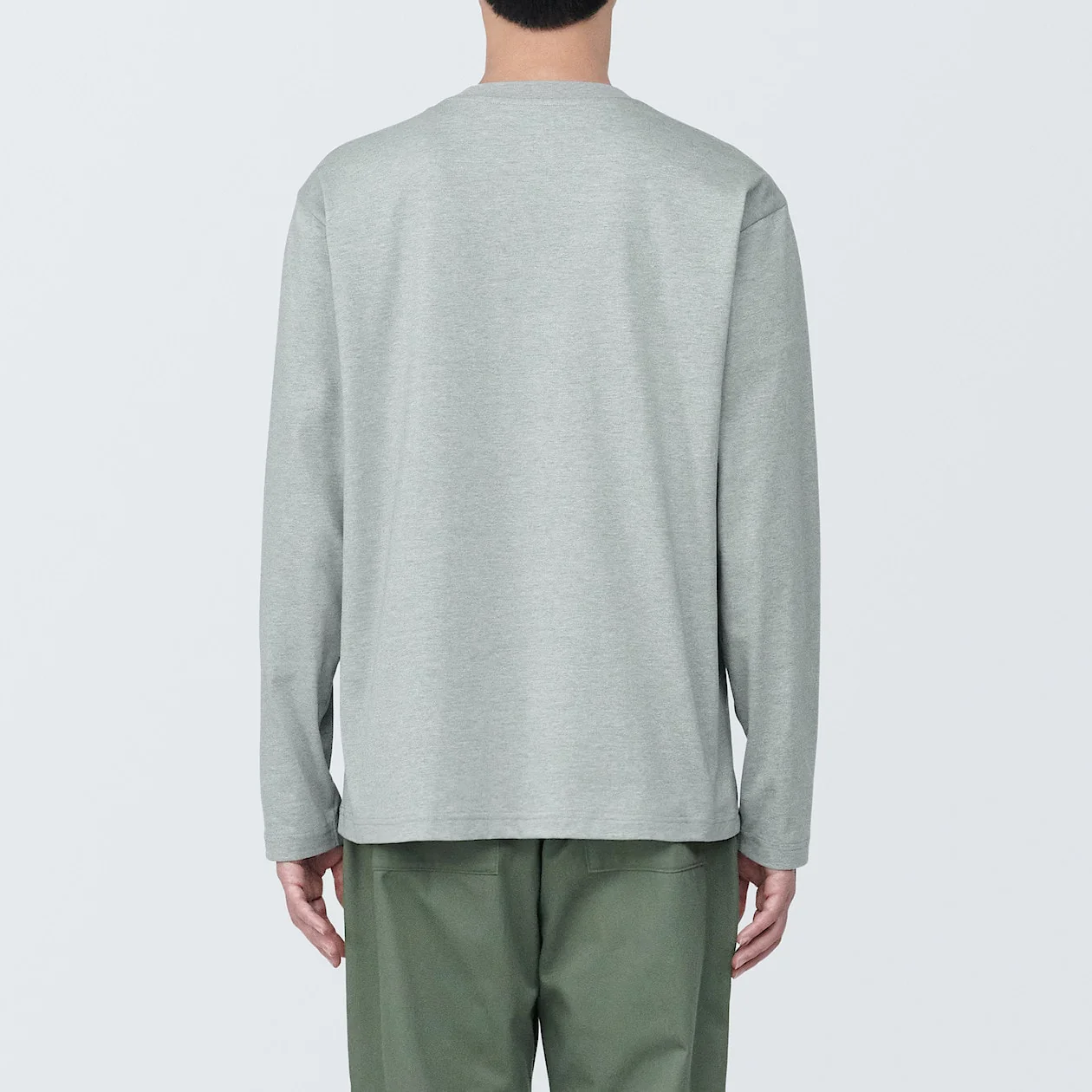 Men's Washed Jersey Crew Neck Long Sleeve T-Shirt - Image 20