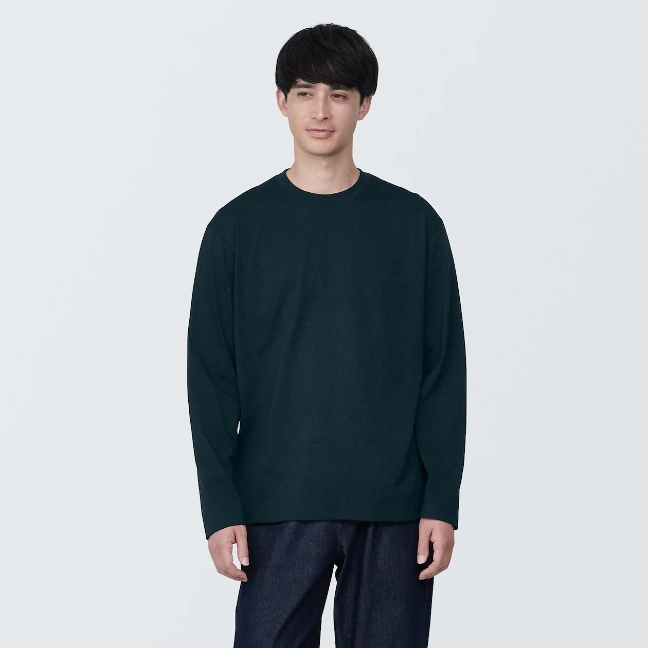 Men's Washed Jersey Crew Neck Long Sleeve T-Shirt - Image 24