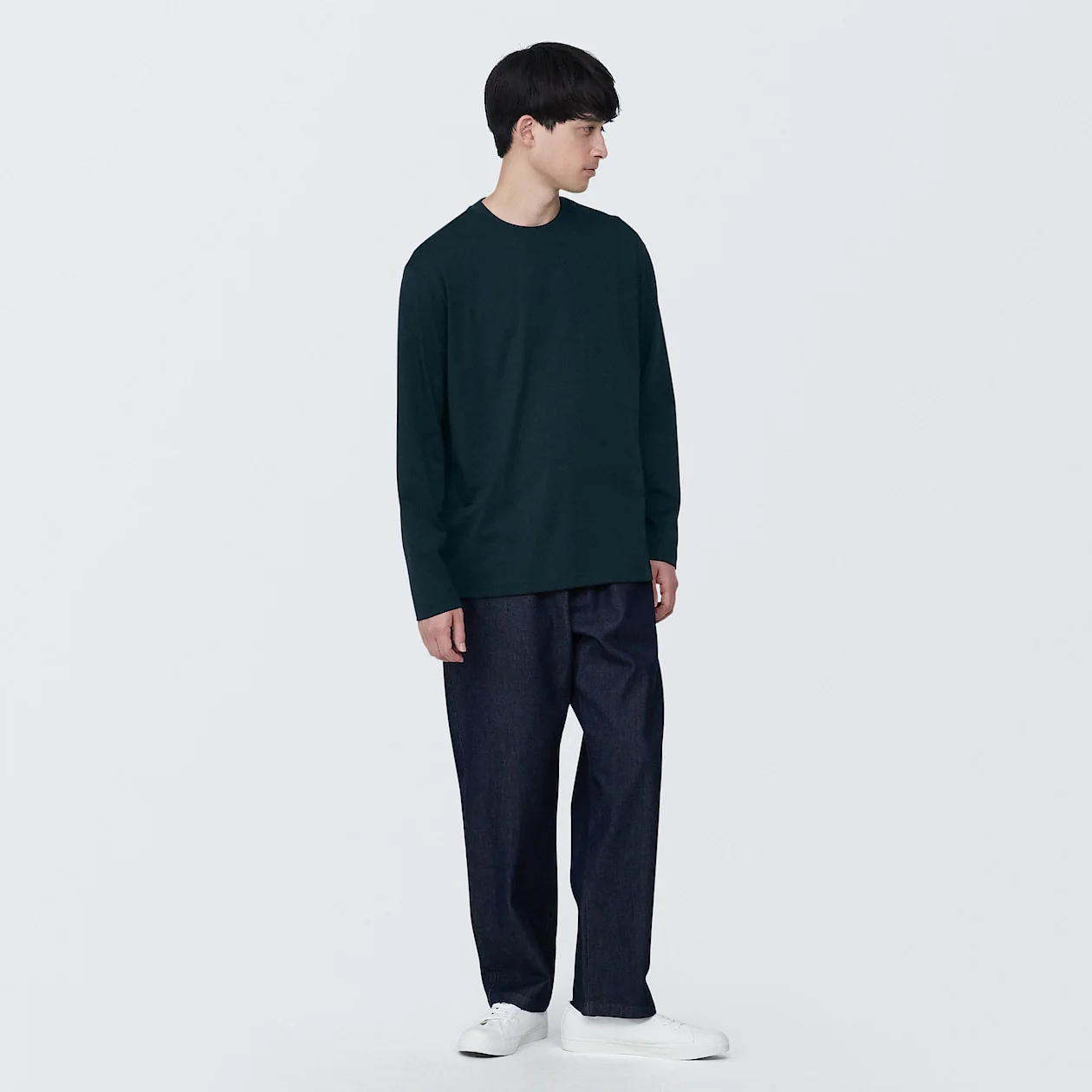 Men's Washed Jersey Crew Neck Long Sleeve T-Shirt - Image 25