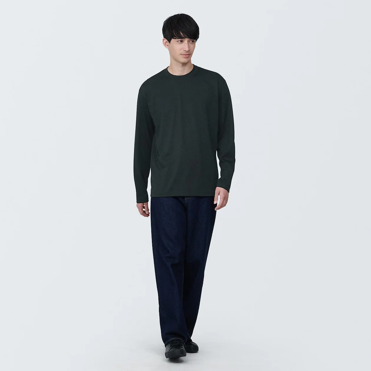 Men's Washed Jersey Crew Neck Long Sleeve T-Shirt - Image 4