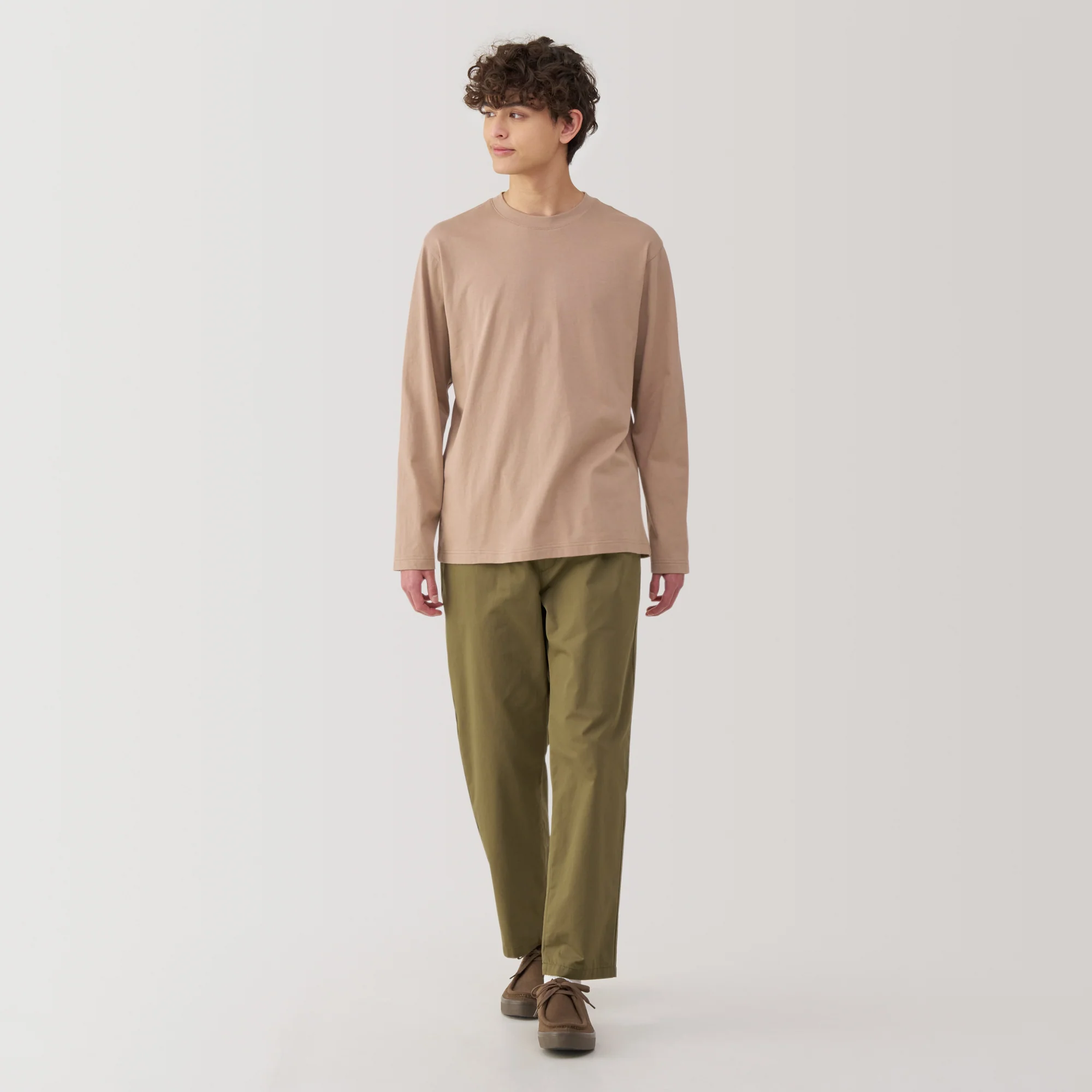 Men's Washed Jersey Crew Neck Long Sleeve T-Shirt - Image 11