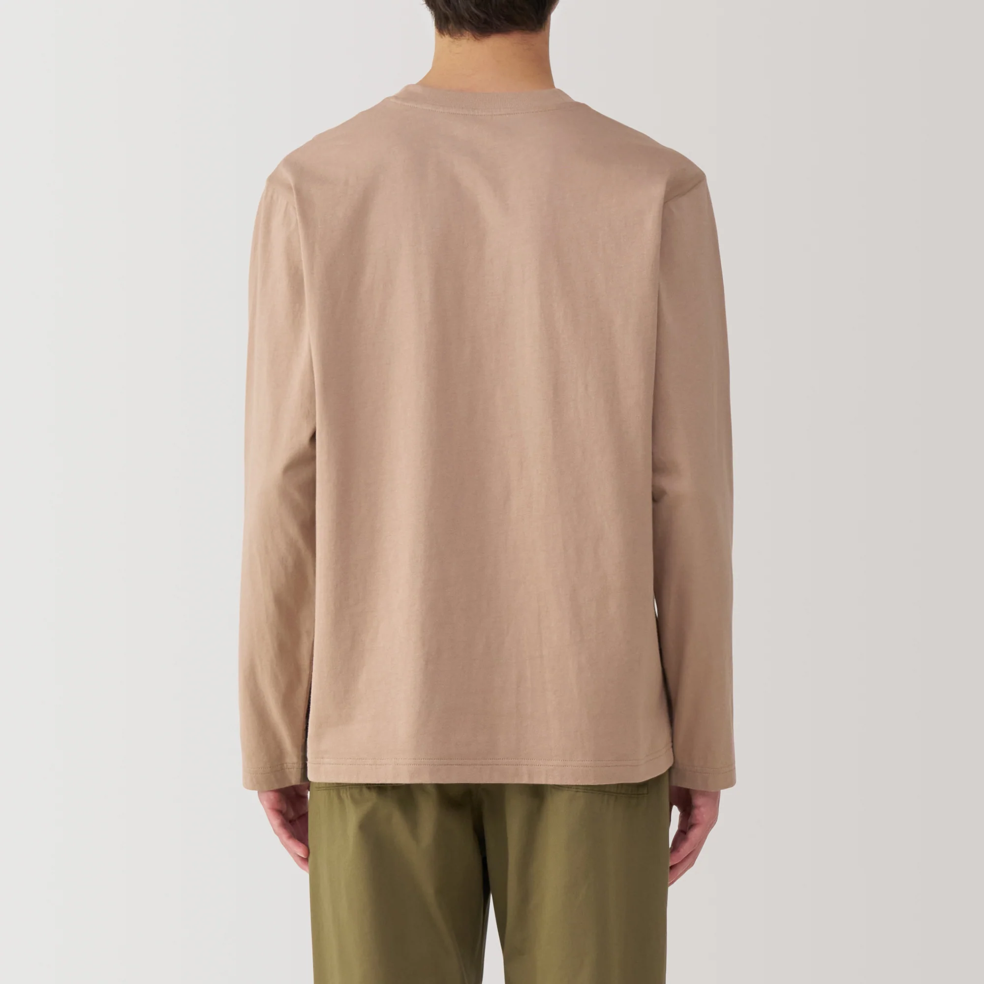 Men's Washed Jersey Crew Neck Long Sleeve T-Shirt - Image 13