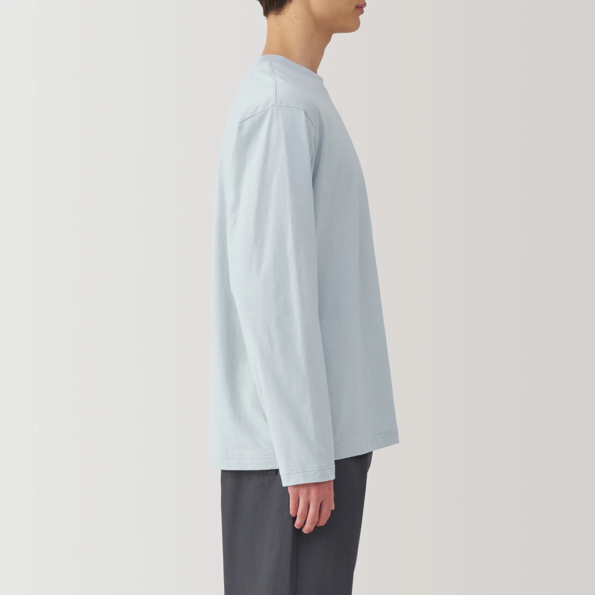 Men's Washed Jersey Crew Neck Long Sleeve T-Shirt - Image 19