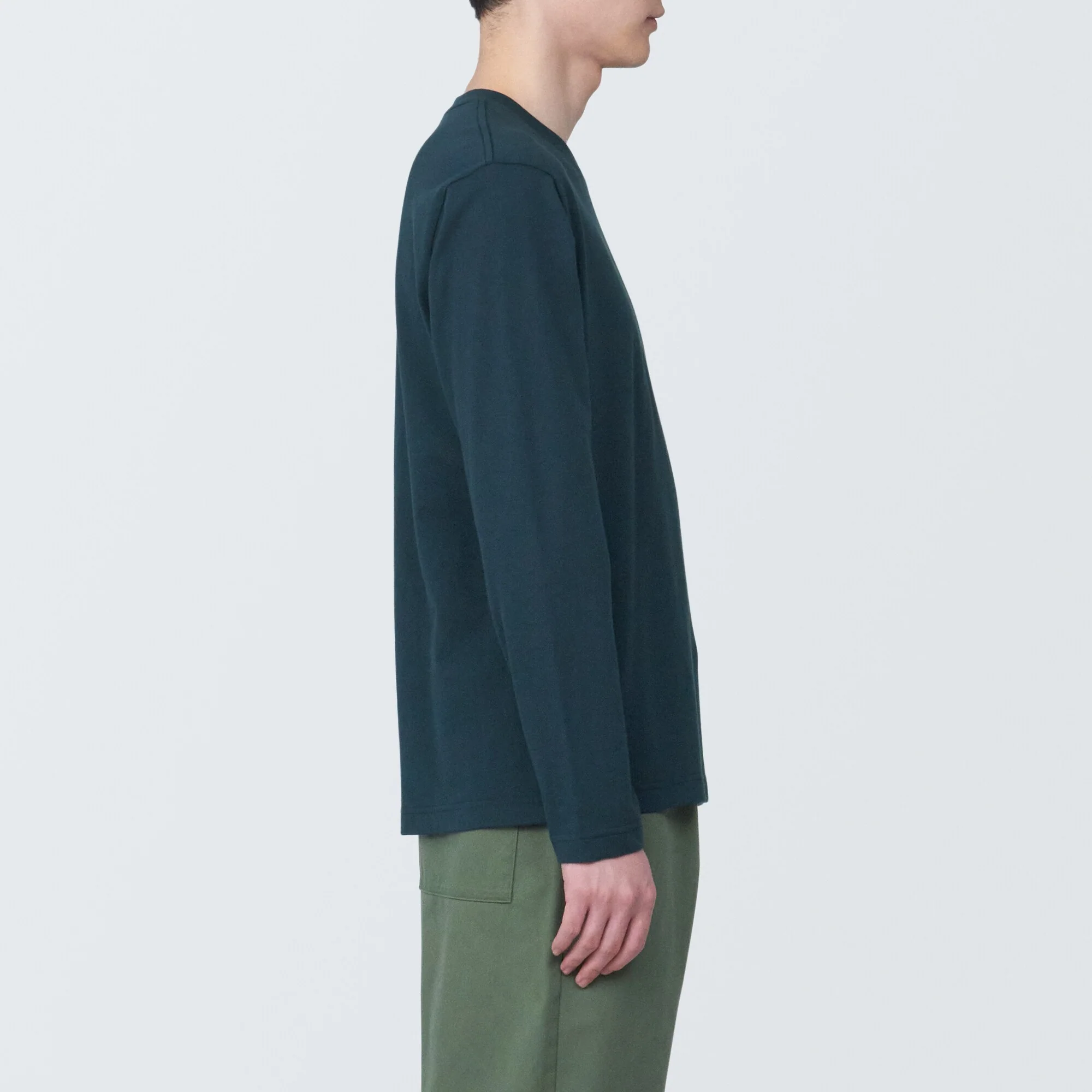 Men's Washed Jersey Crew Neck Long Sleeve T-Shirt - Image 26