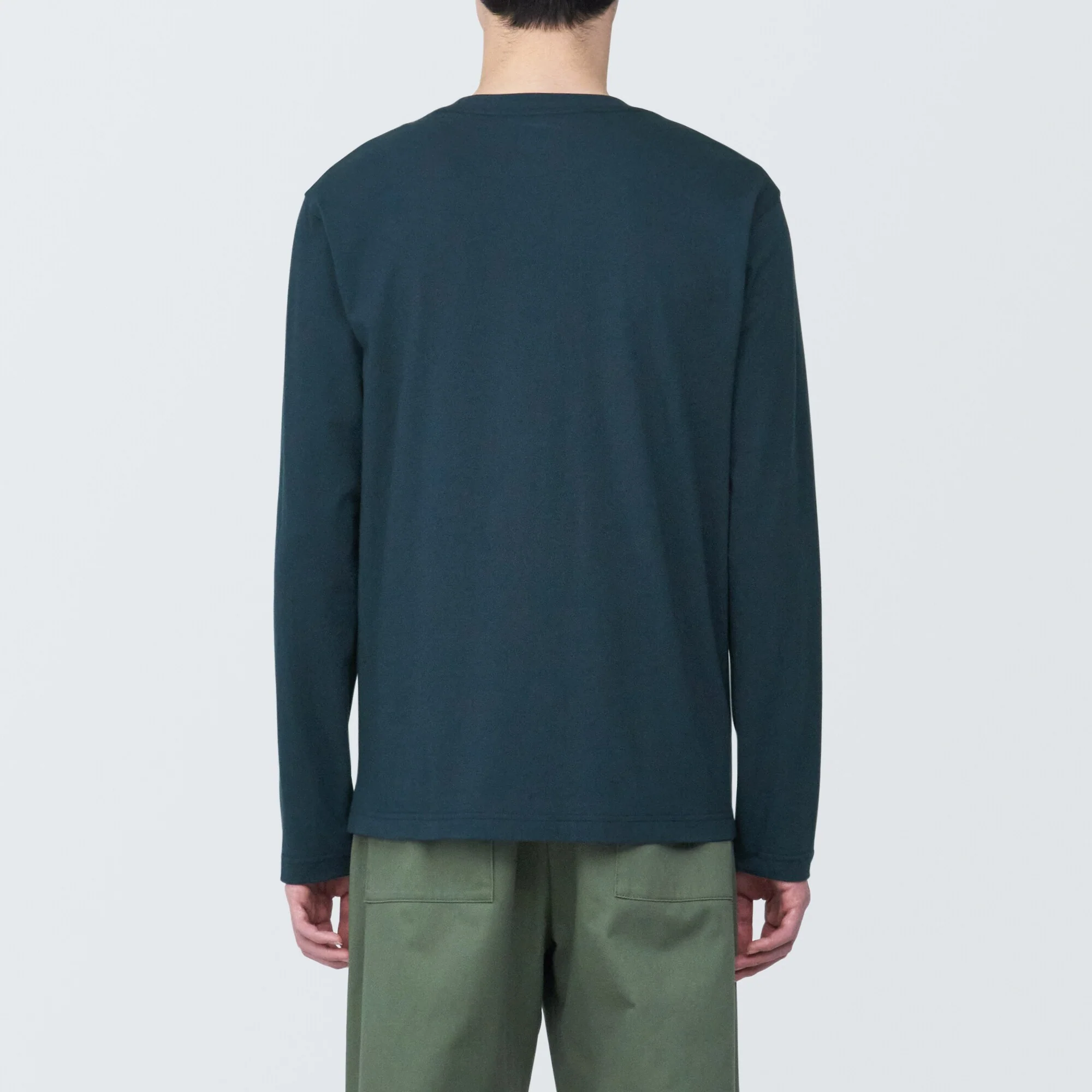 Men's Washed Jersey Crew Neck Long Sleeve T-Shirt - Image 27