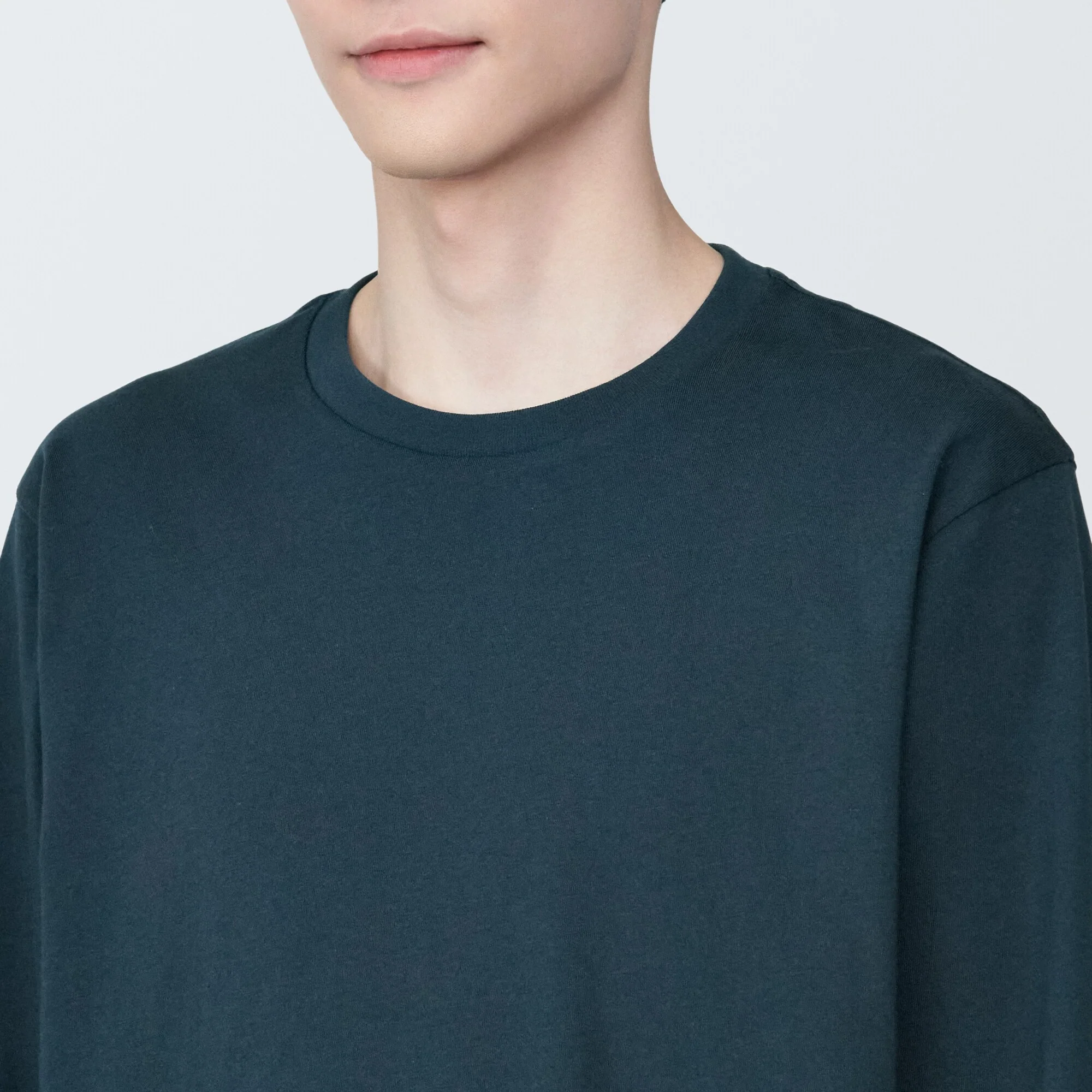 Men's Washed Jersey Crew Neck Long Sleeve T-Shirt - Image 28