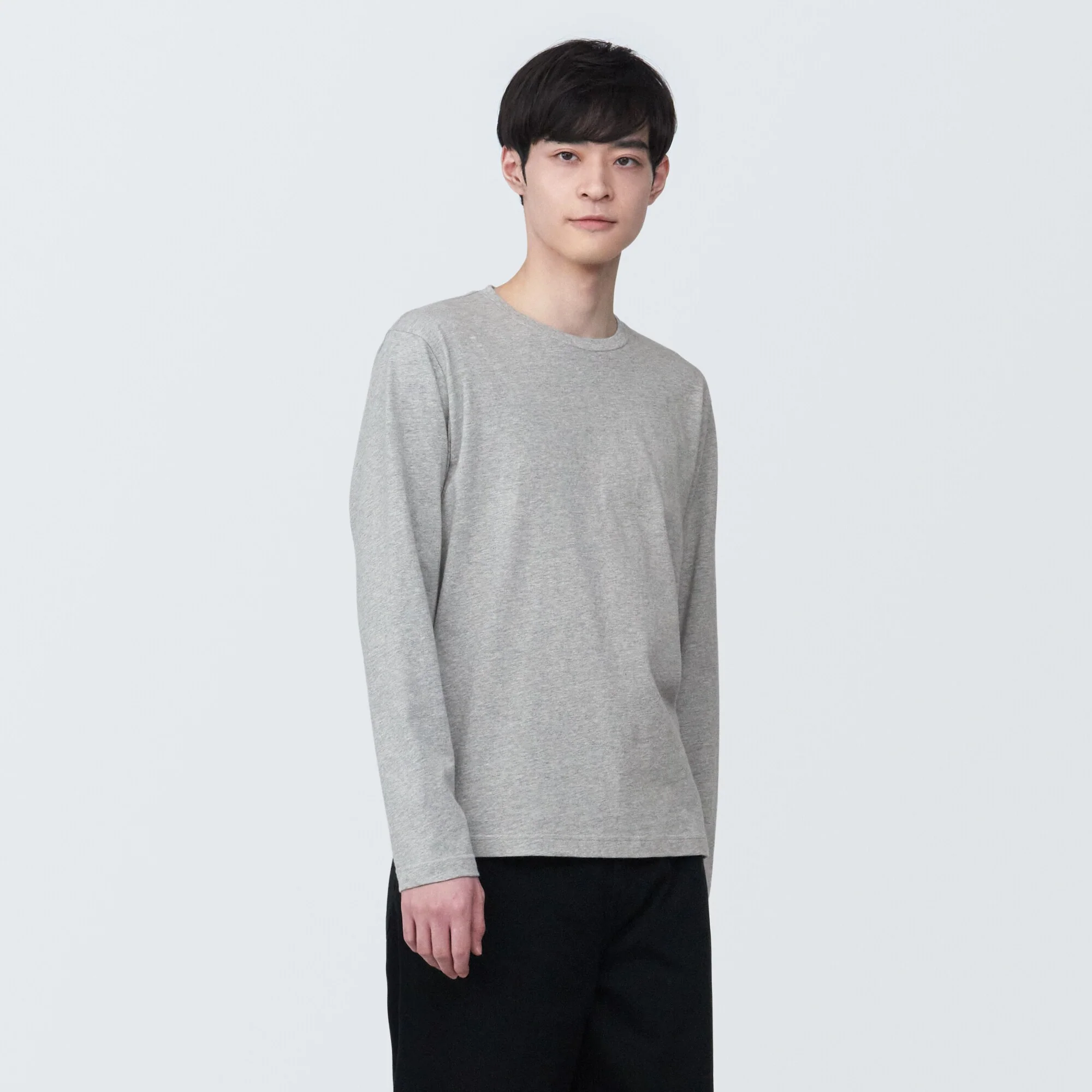 Men's Washed Jersey Crew Neck Long Sleeve T-Shirt - Image 31