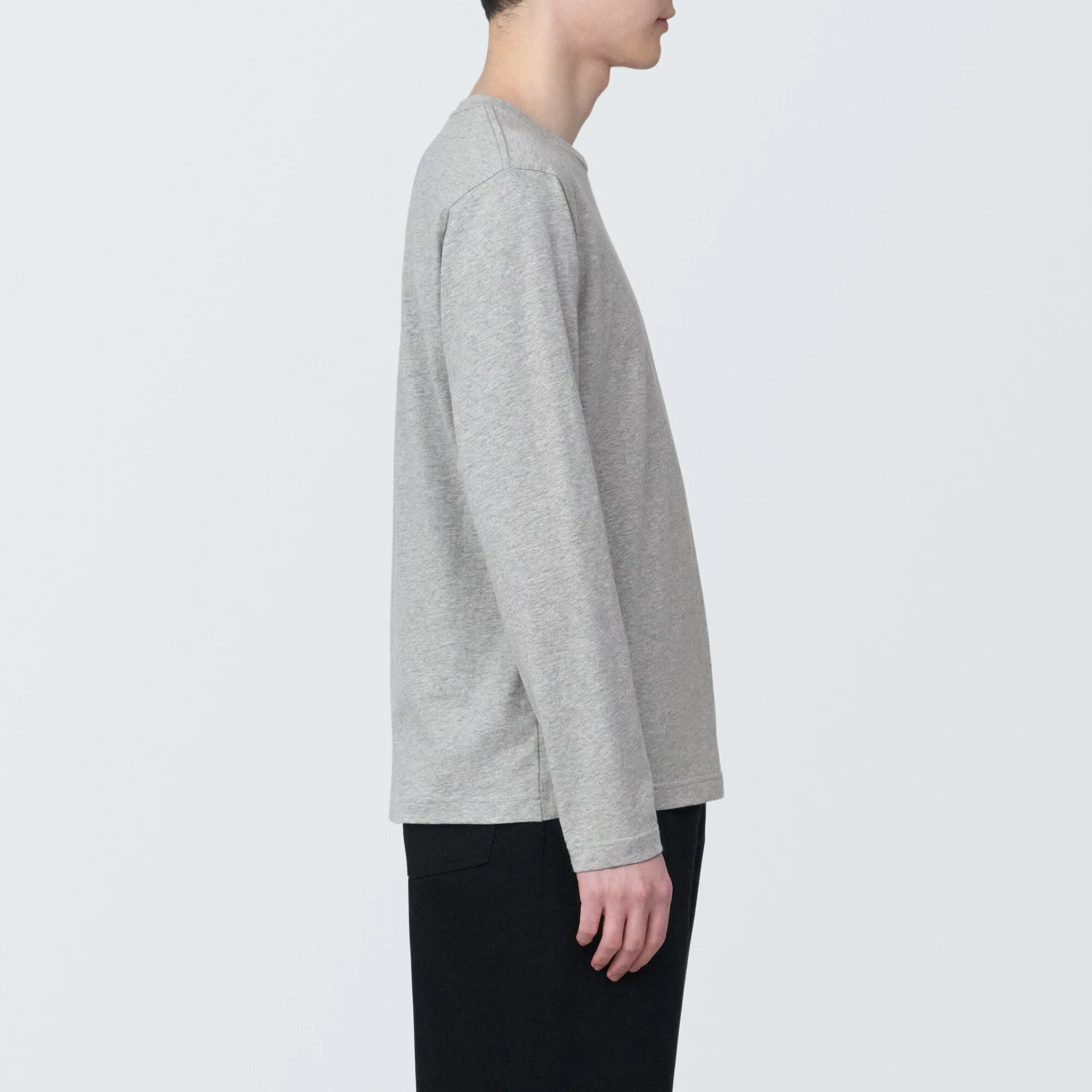 Men's Washed Jersey Crew Neck Long Sleeve T-Shirt - Image 33
