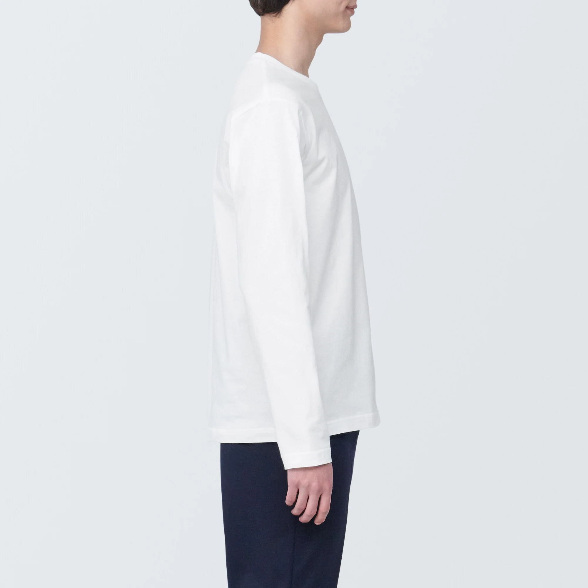 Men's Washed Jersey Crew Neck Long Sleeve T-Shirt - Image 40