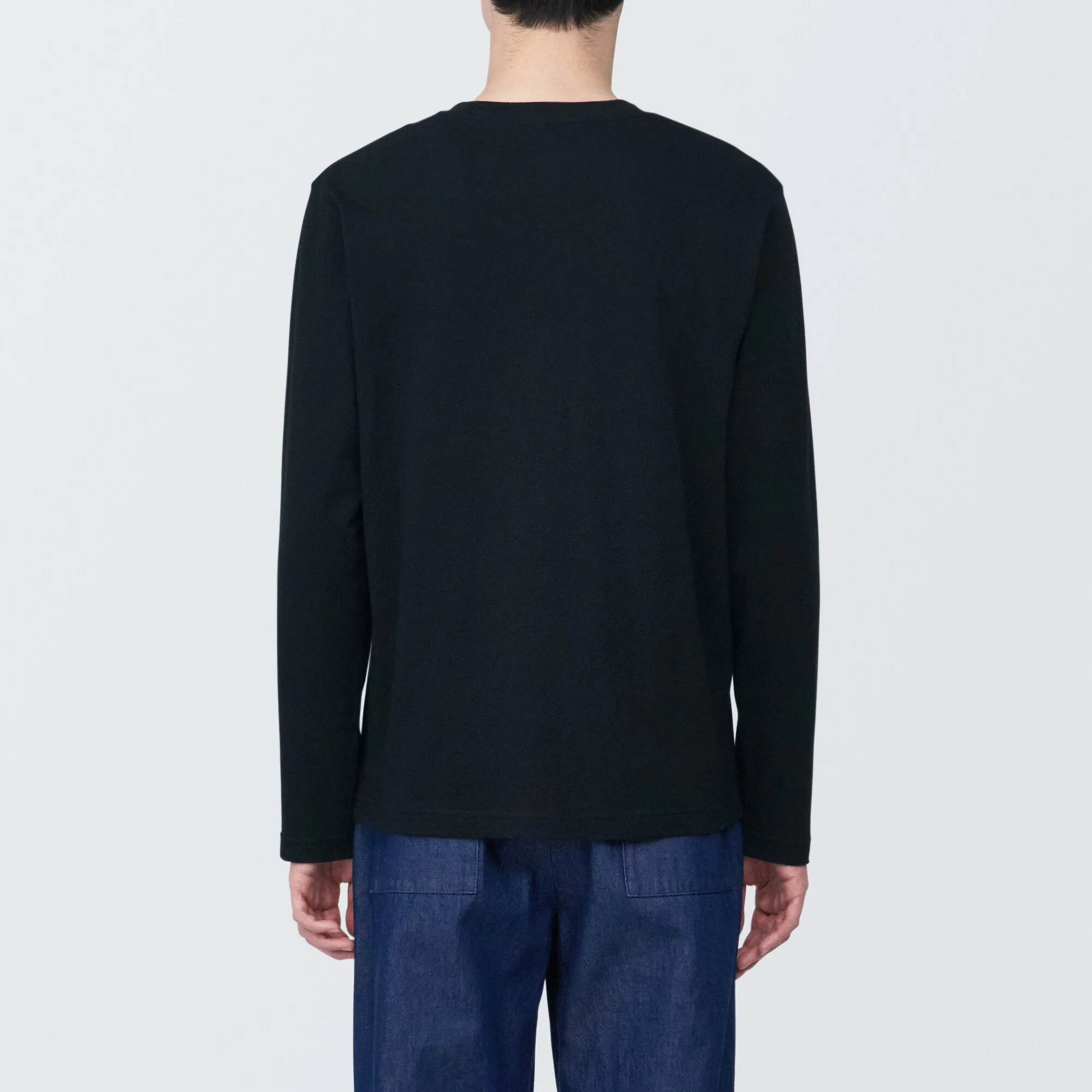 Men's Washed Jersey Crew Neck Long Sleeve T-Shirt - Image 6