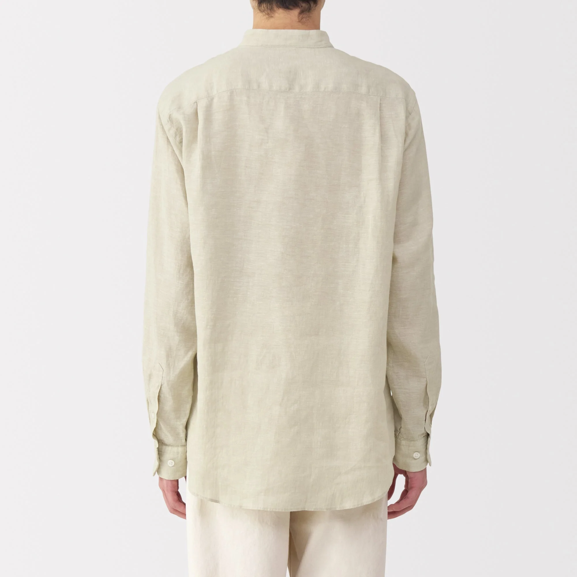 Men's Linen Stand Collar Shirt - Image 22