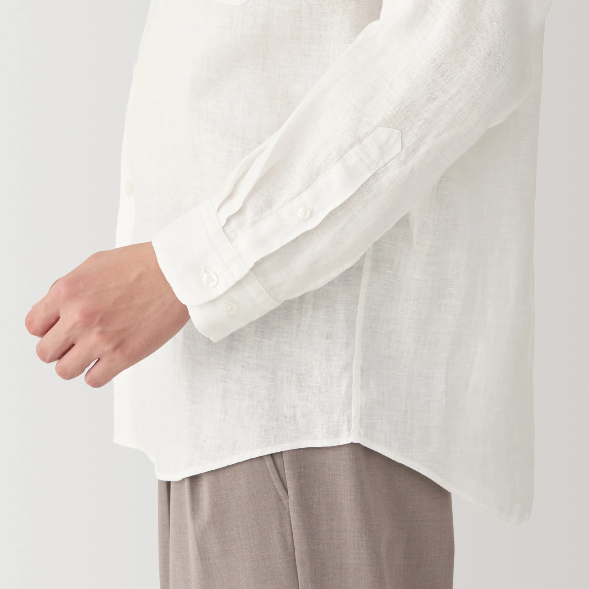 Men's Linen Stand Collar Shirt - Image 8