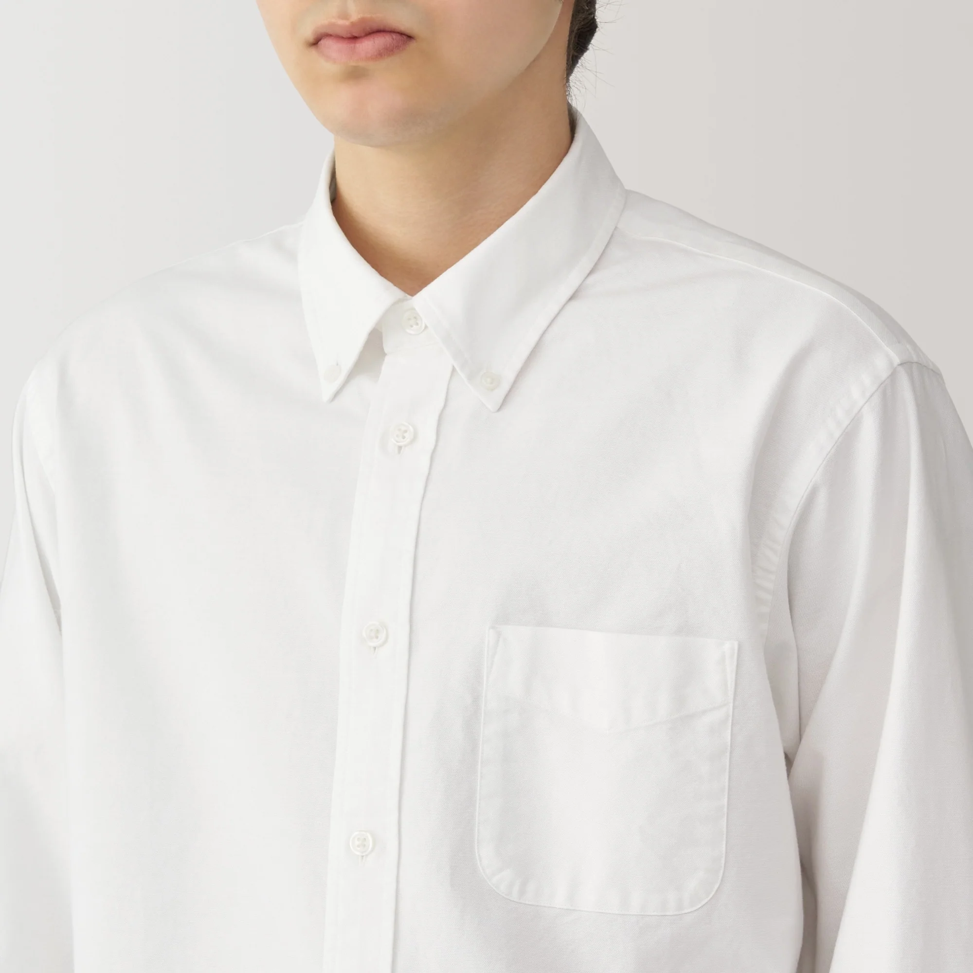 Men's Washed Oxford Button Down Long Sleeve Shirt - Image 15