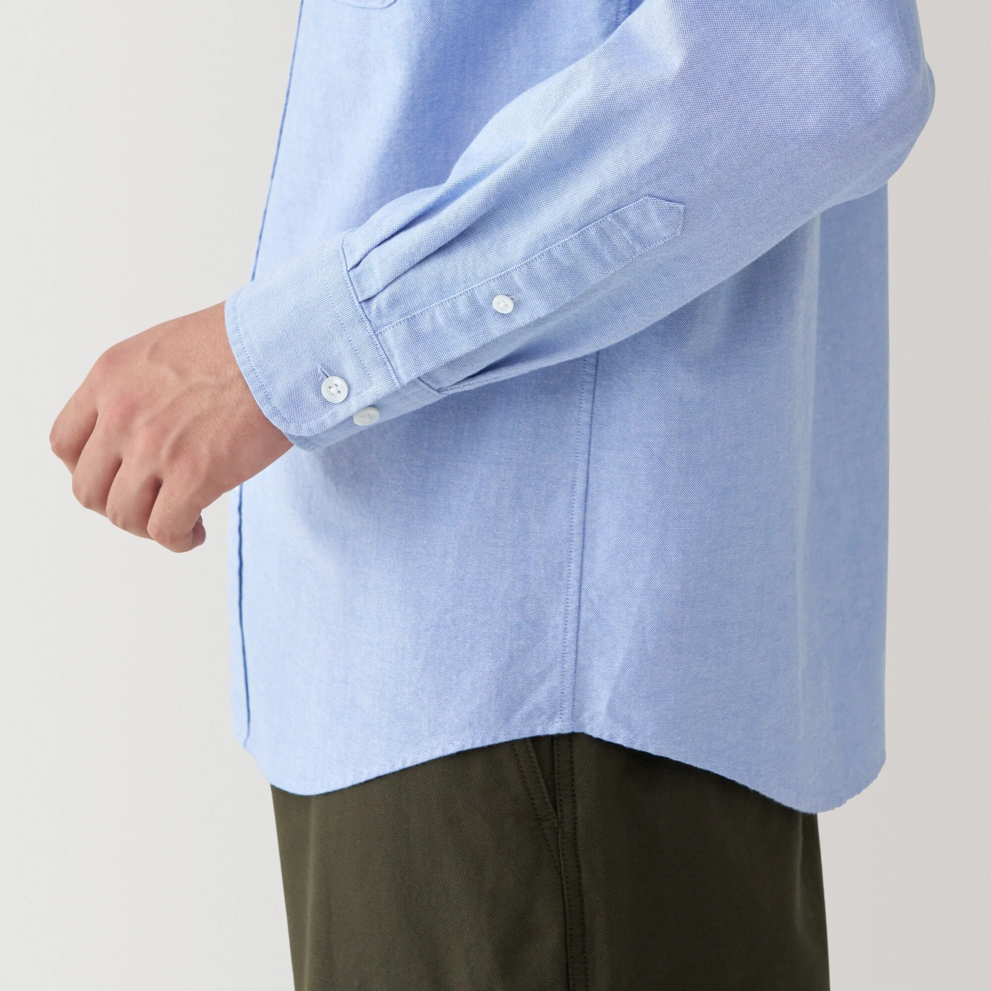 Men's Washed Oxford Button Down Long Sleeve Shirt - Image 24