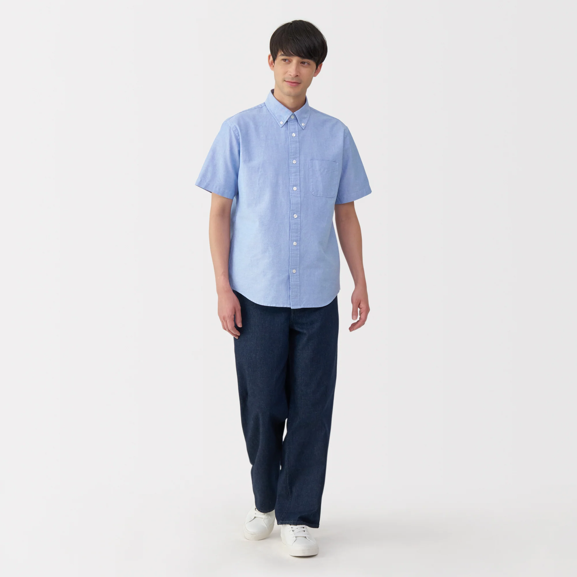 Men's Washed Oxford Button Down Short Sleeve Shirt - Image 20