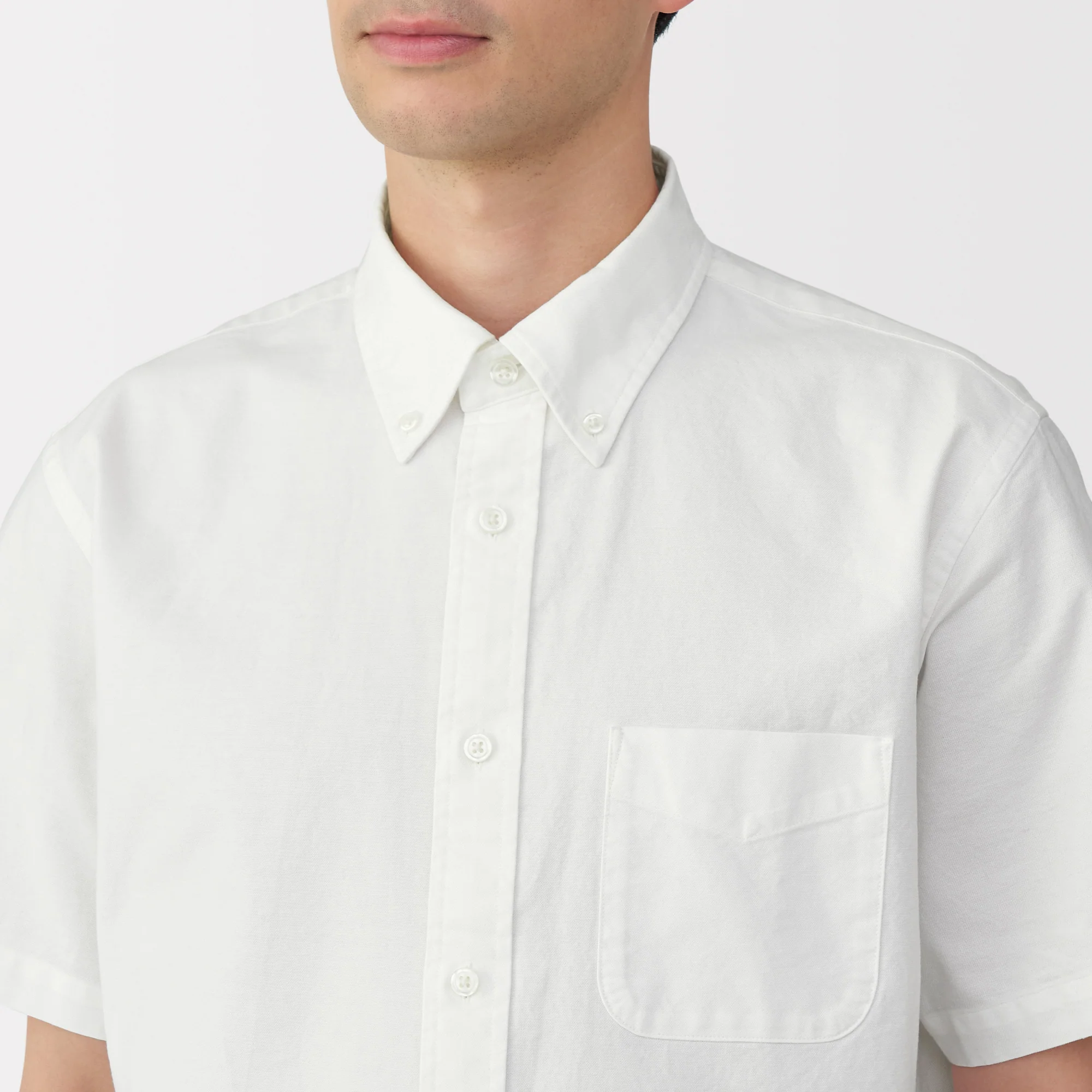 Men's Washed Oxford Button Down Short Sleeve Shirt - Image 7