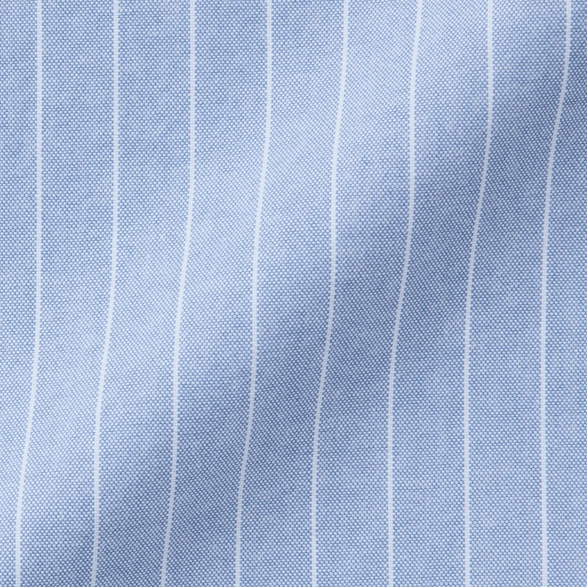Men's Washed Oxford Stand Collar Long Sleeve Striped Shirt - Image 9