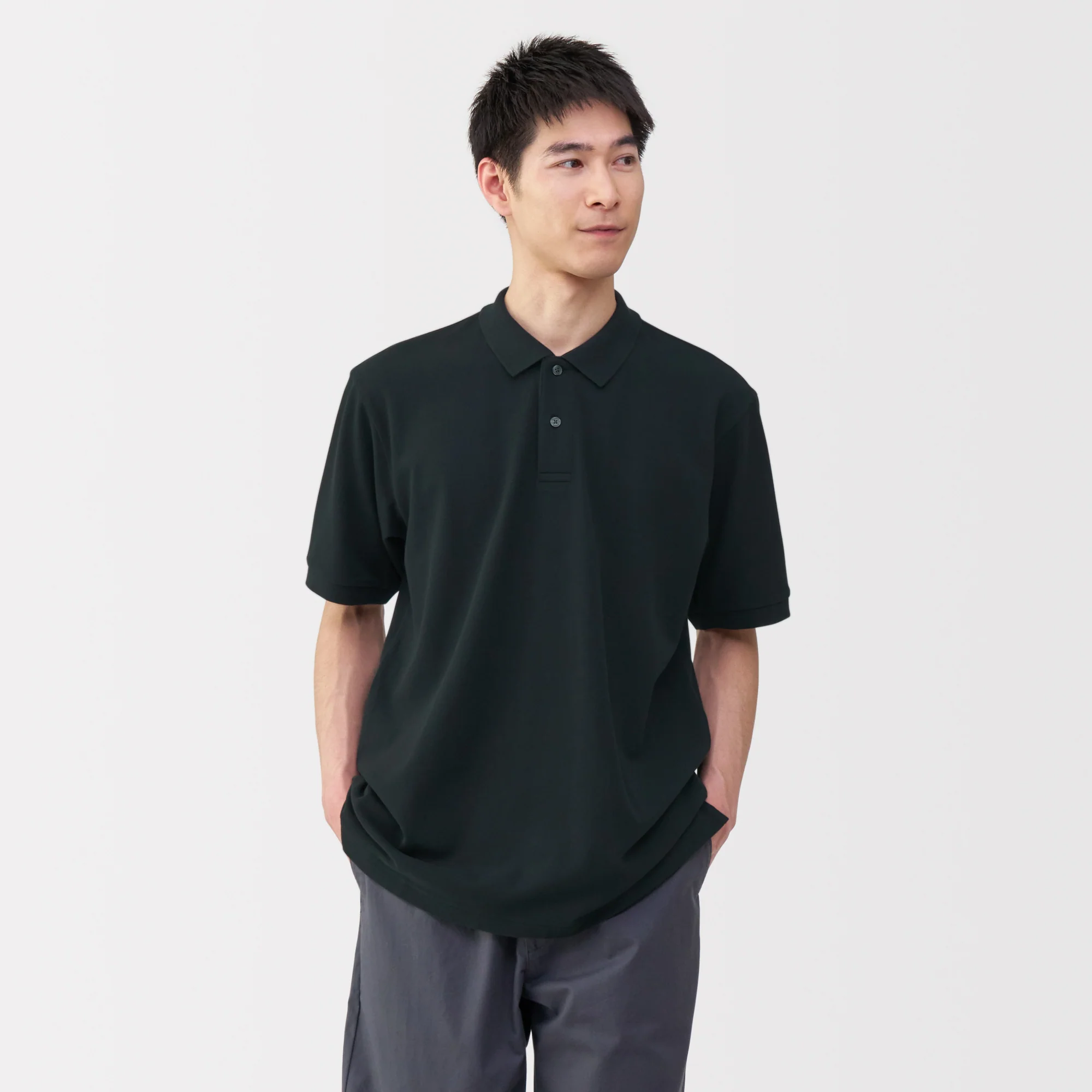 Men's Washed Pique Short Sleeve Polo Shirt - Image 19