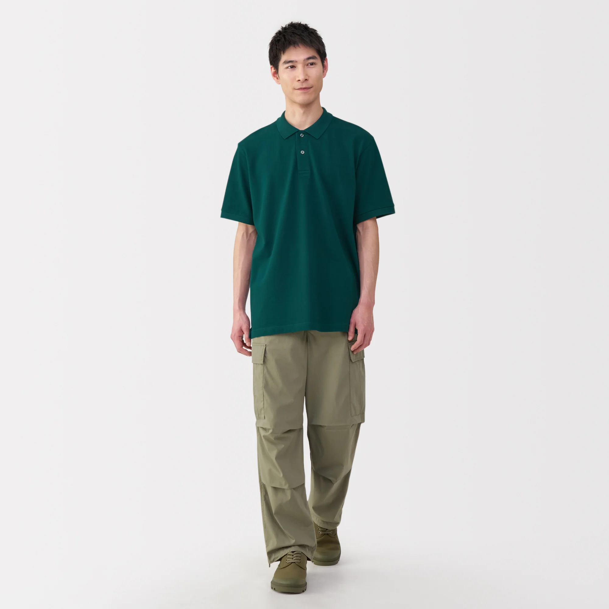 Men's Washed Pique Short Sleeve Polo Shirt - Image 28