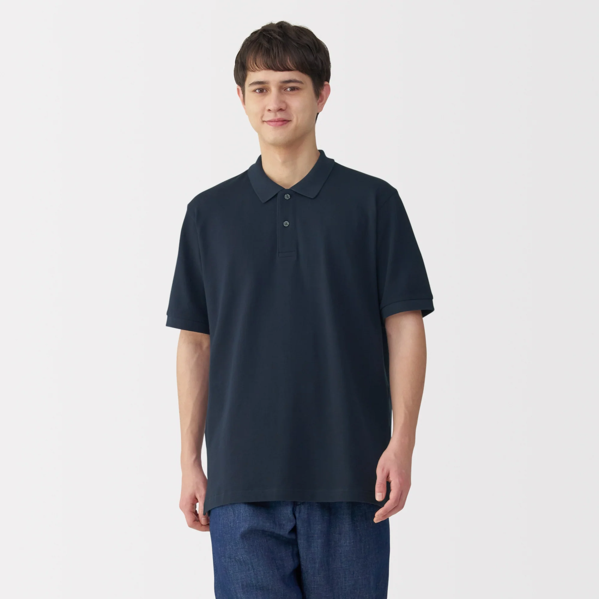 Men's Washed Pique Short Sleeve Polo Shirt - Image 35