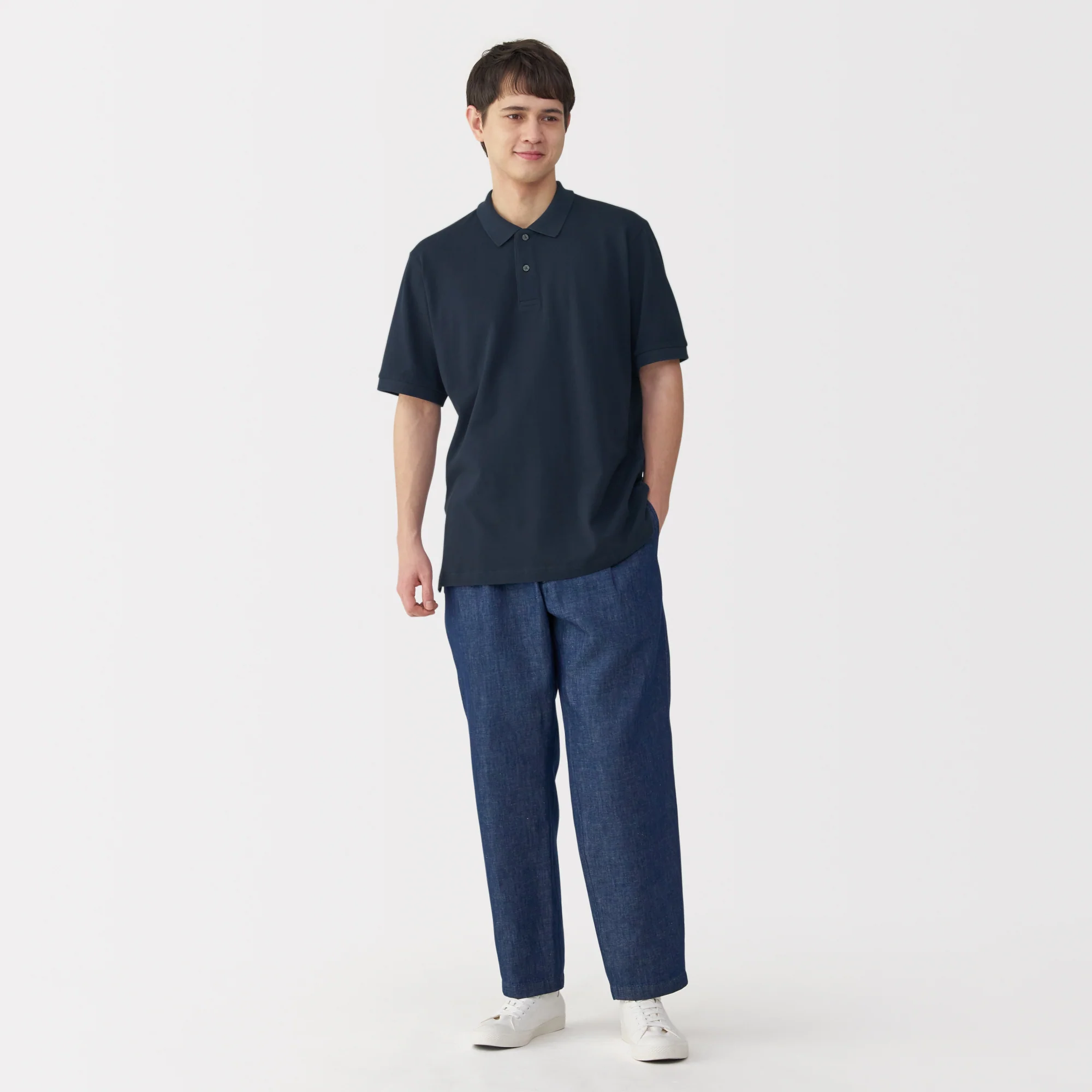 Men's Washed Pique Short Sleeve Polo Shirt - Image 36