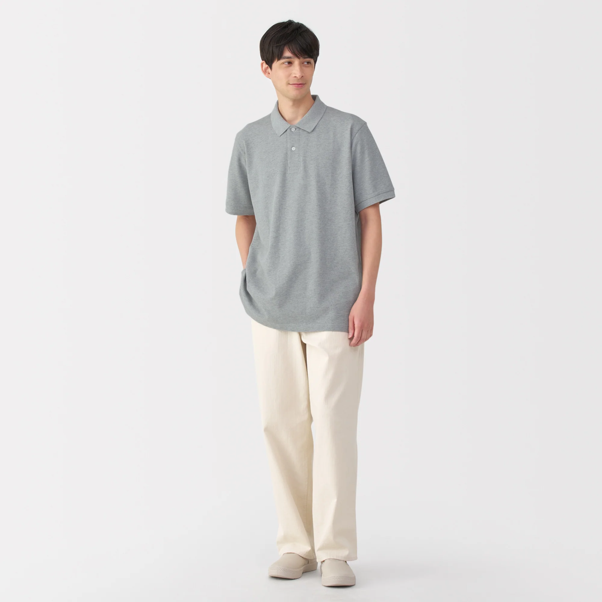 Men's Washed Pique Short Sleeve Polo Shirt - Image 4