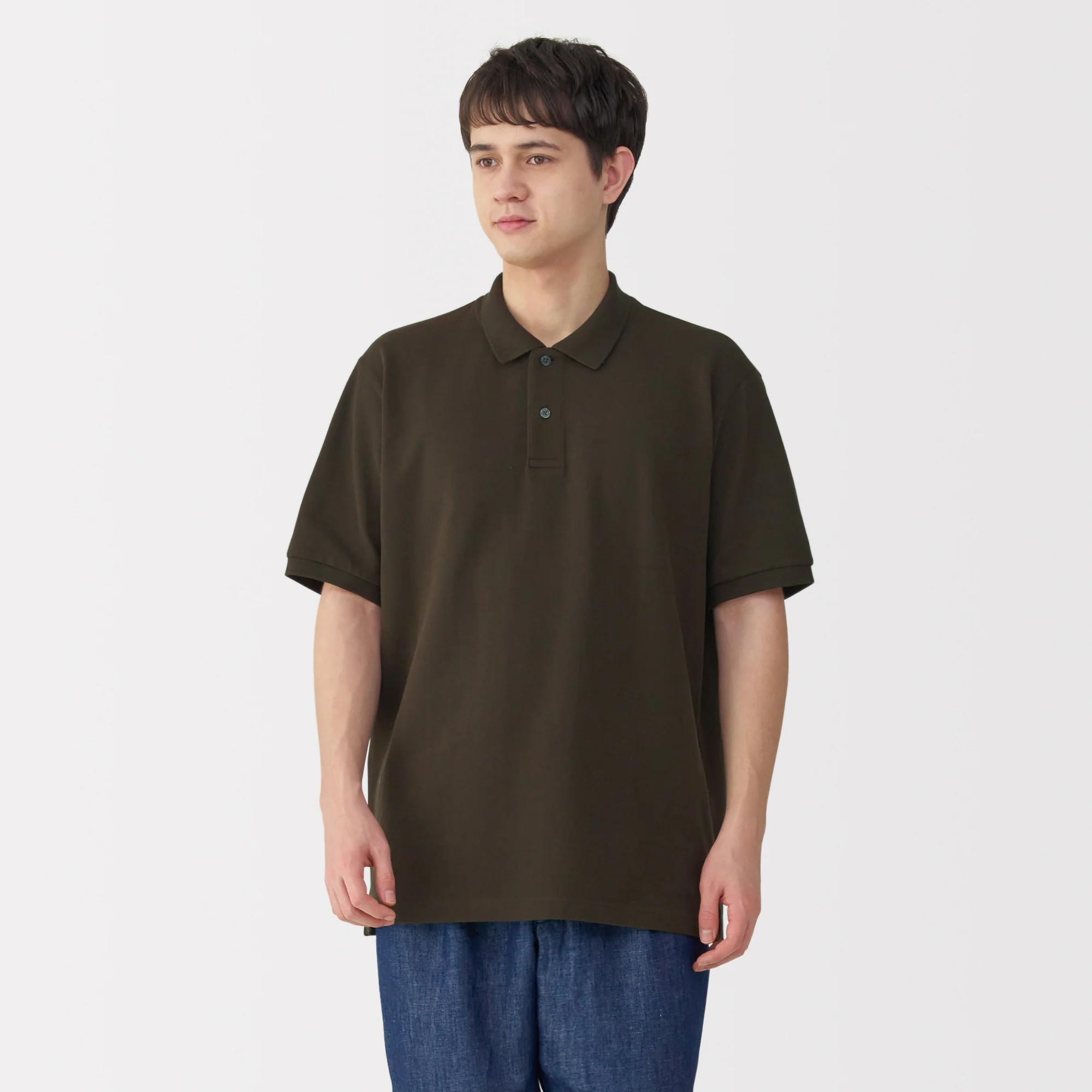 Men's Washed Pique Short Sleeve Polo Shirt - Image 43